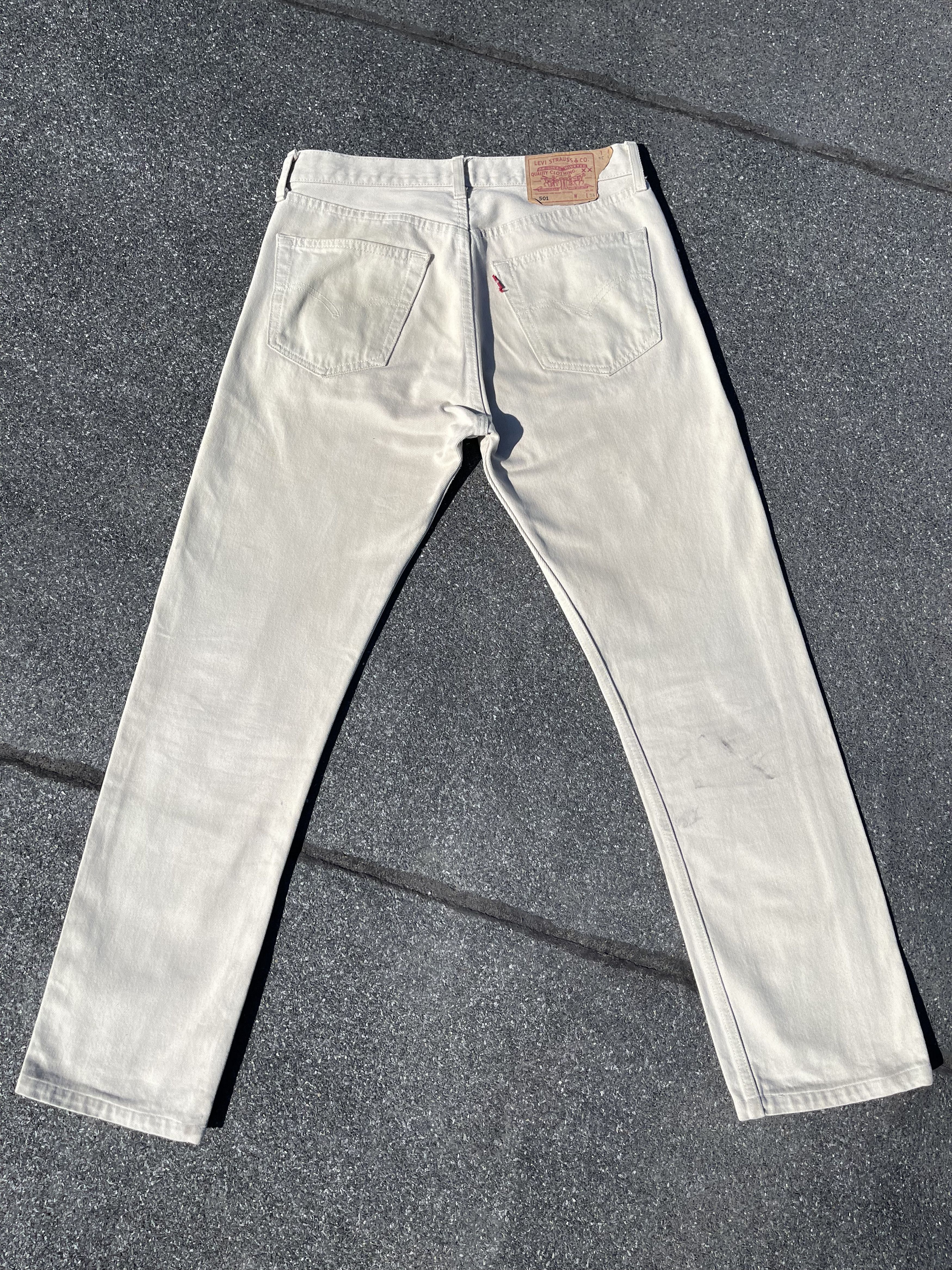Levi's × Levi's Vintage Clothing × Vintage Levi's 501 Made In USA Vintage Cream Denim Pant Size US 31 - 1 Thumbnail
