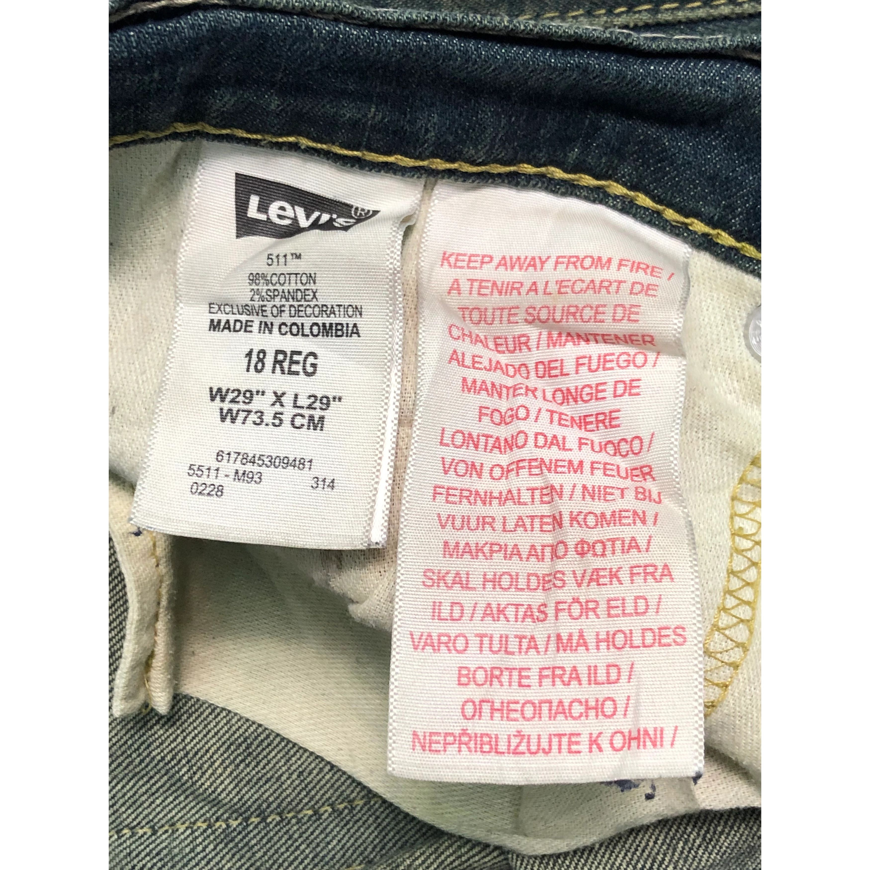 Levi's Vintage Levis 511 Skinny Blue Jeans DP0172 Size US 32 / EU 48 - 7 Thumbnail