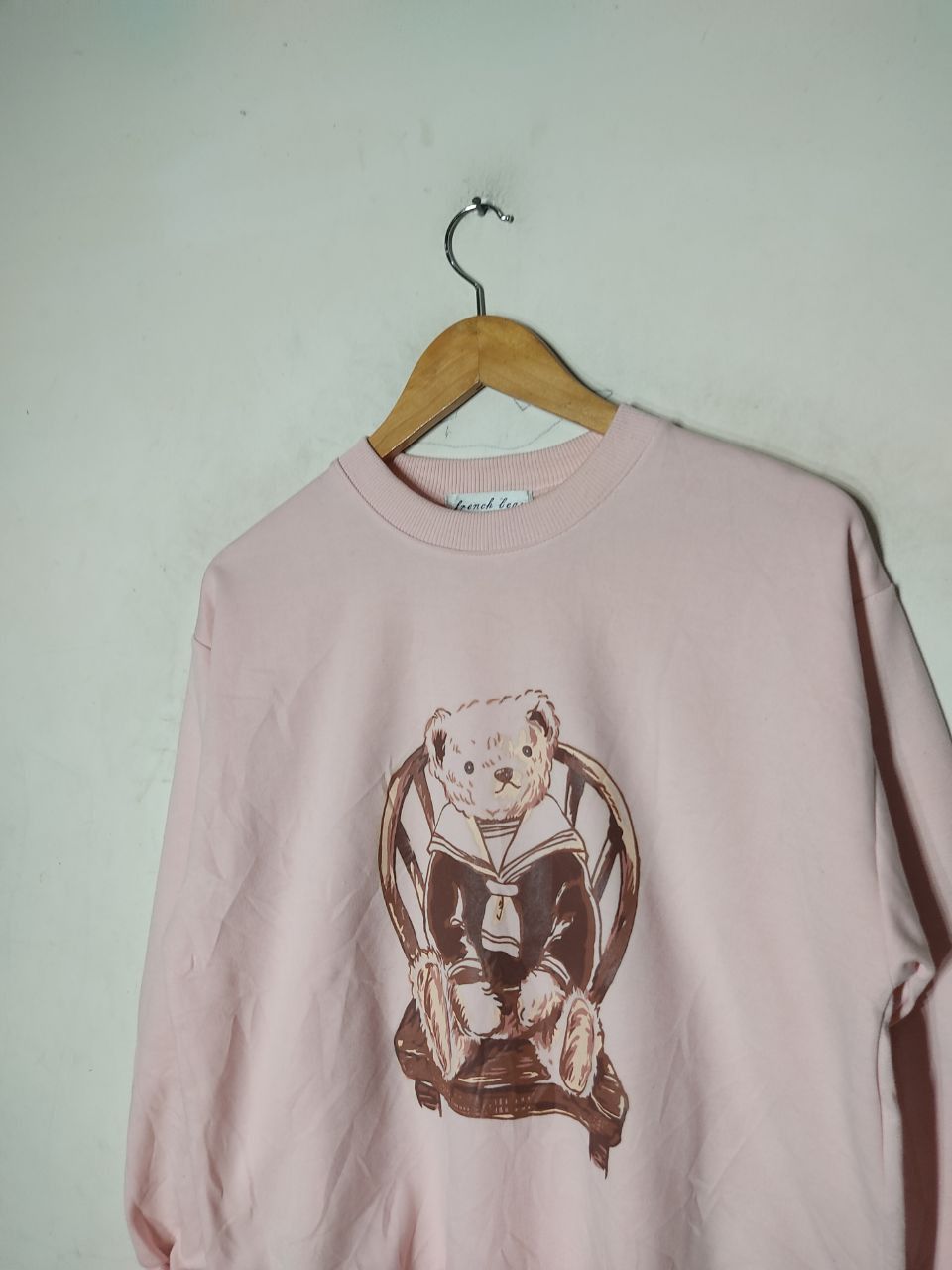 Japanese Brand × Vintage FRENCH LEAU BIG BEAR PINK SWEATSHIRT Size US L / EU 52-54 / 3 - 2 Thumbnail
