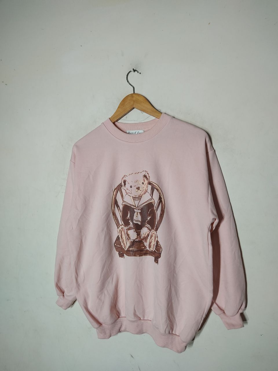 Japanese Brand × Vintage FRENCH LEAU BIG BEAR PINK SWEATSHIRT Size US L / EU 52-54 / 3 - 1 Thumbnail