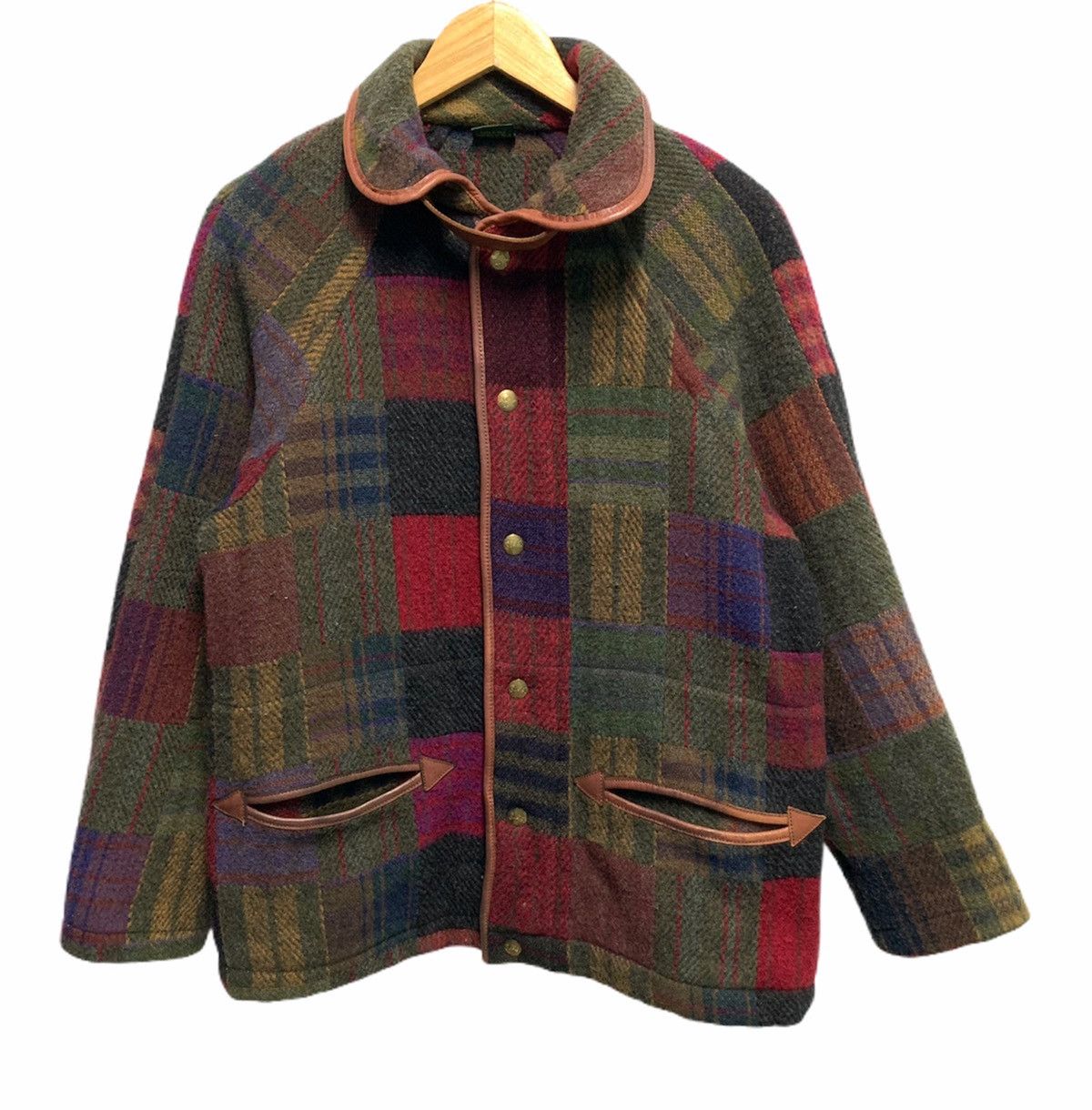 image of Il Bisonte Kapital Style Smile Pocket Checked Wool Jacket Japan, Men's (Size Medium)