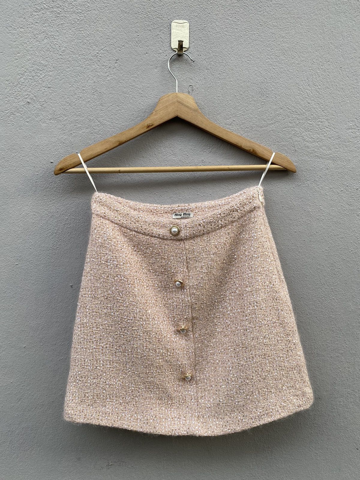 Miu Miu 2020 Miu Miu Sequin Embellished Tweed Skirt Size 26" / US 2 / IT 38 - 1 Thumbnail