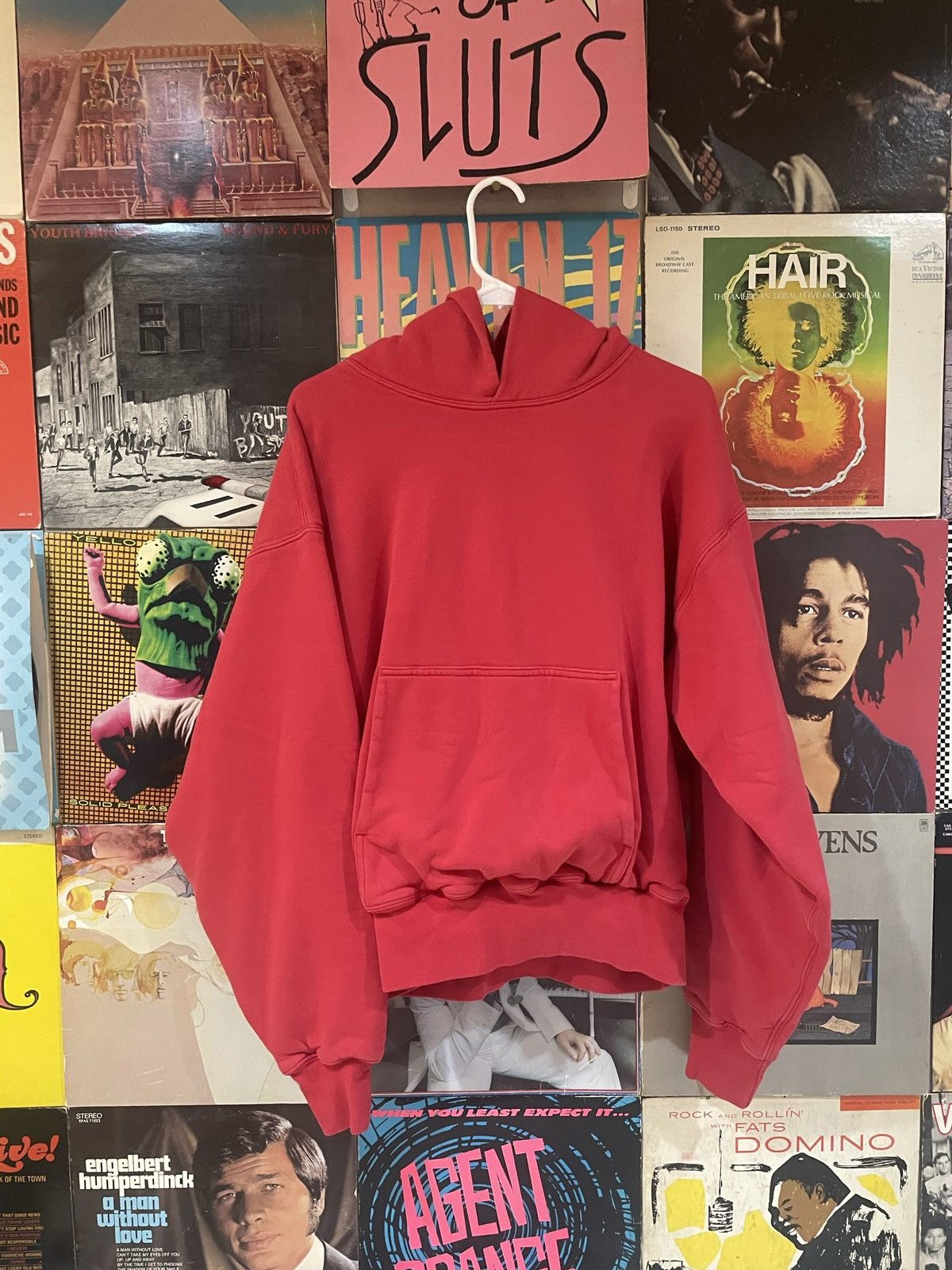 image of Red Yzy Gap Perfect Hoodie, Men's (Size Large)