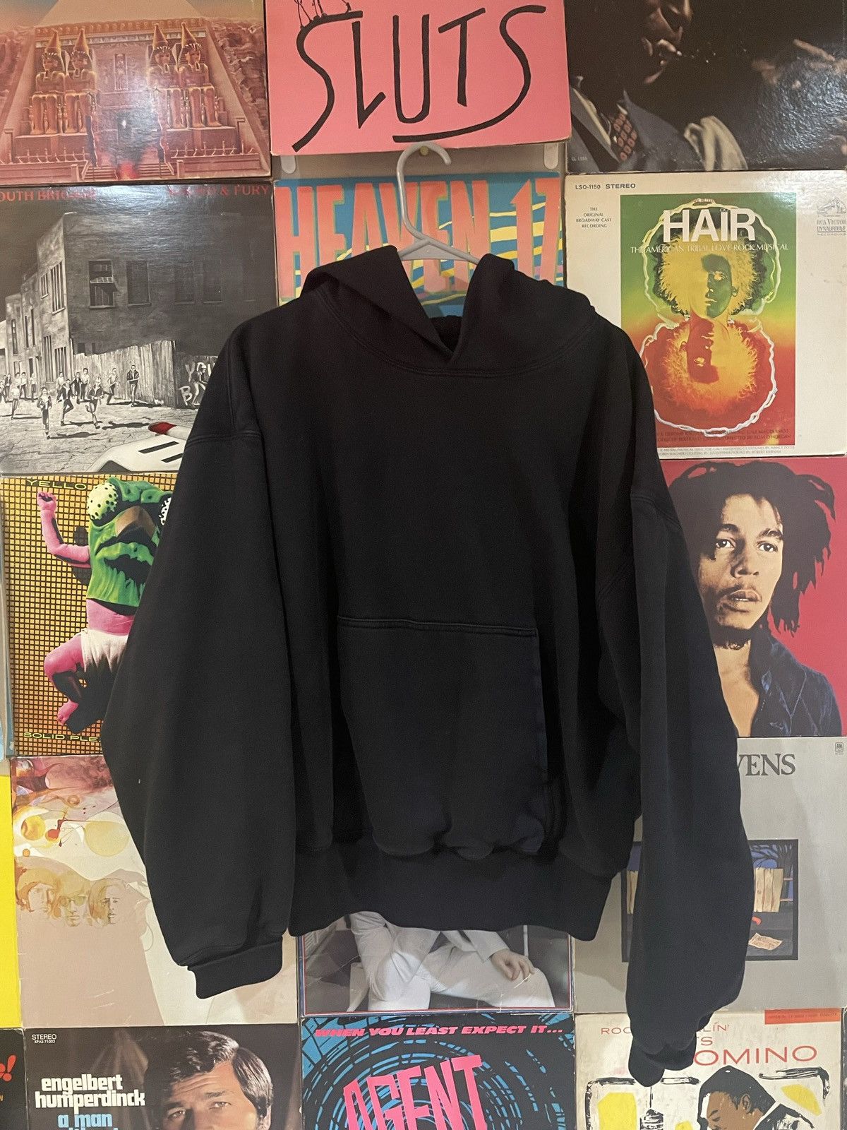 image of Black Yzy Gap Perfect Hoodie, Men's (Size Large)