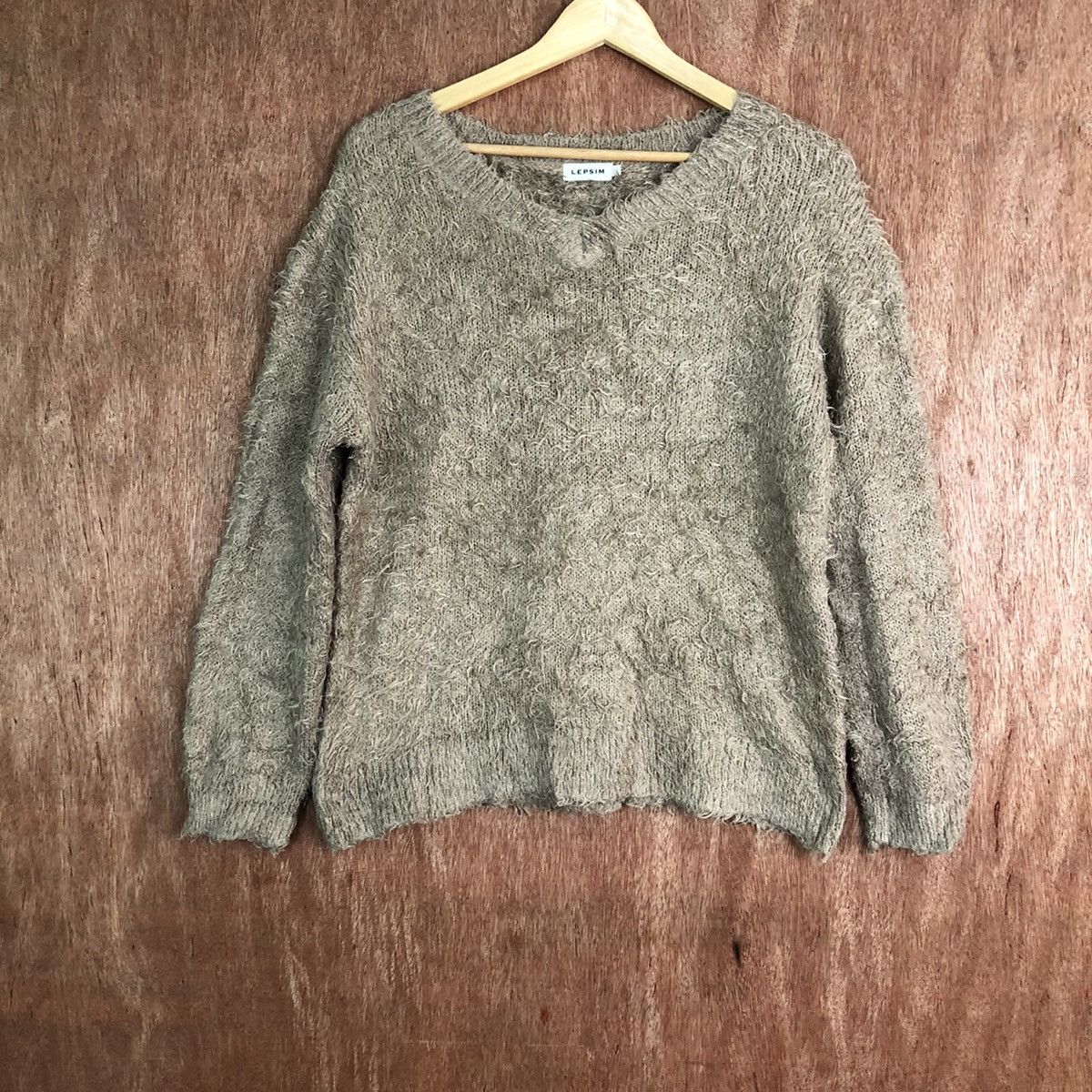 Homespun Knitwear Lepsim Brown Shag Shaggy Fur Mohair Knitwear #6647 Size US L / EU 52-54 / 3 - 3 Thumbnail