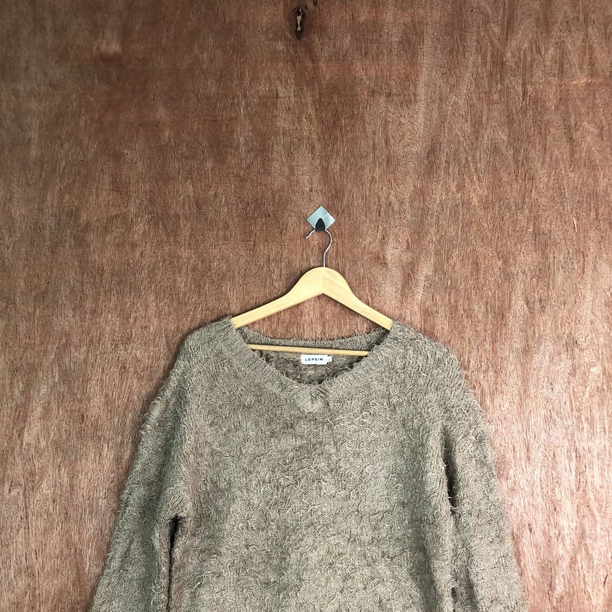 Homespun Knitwear Lepsim Brown Shag Shaggy Fur Mohair Knitwear #6647 Size US L / EU 52-54 / 3 - 2 Thumbnail