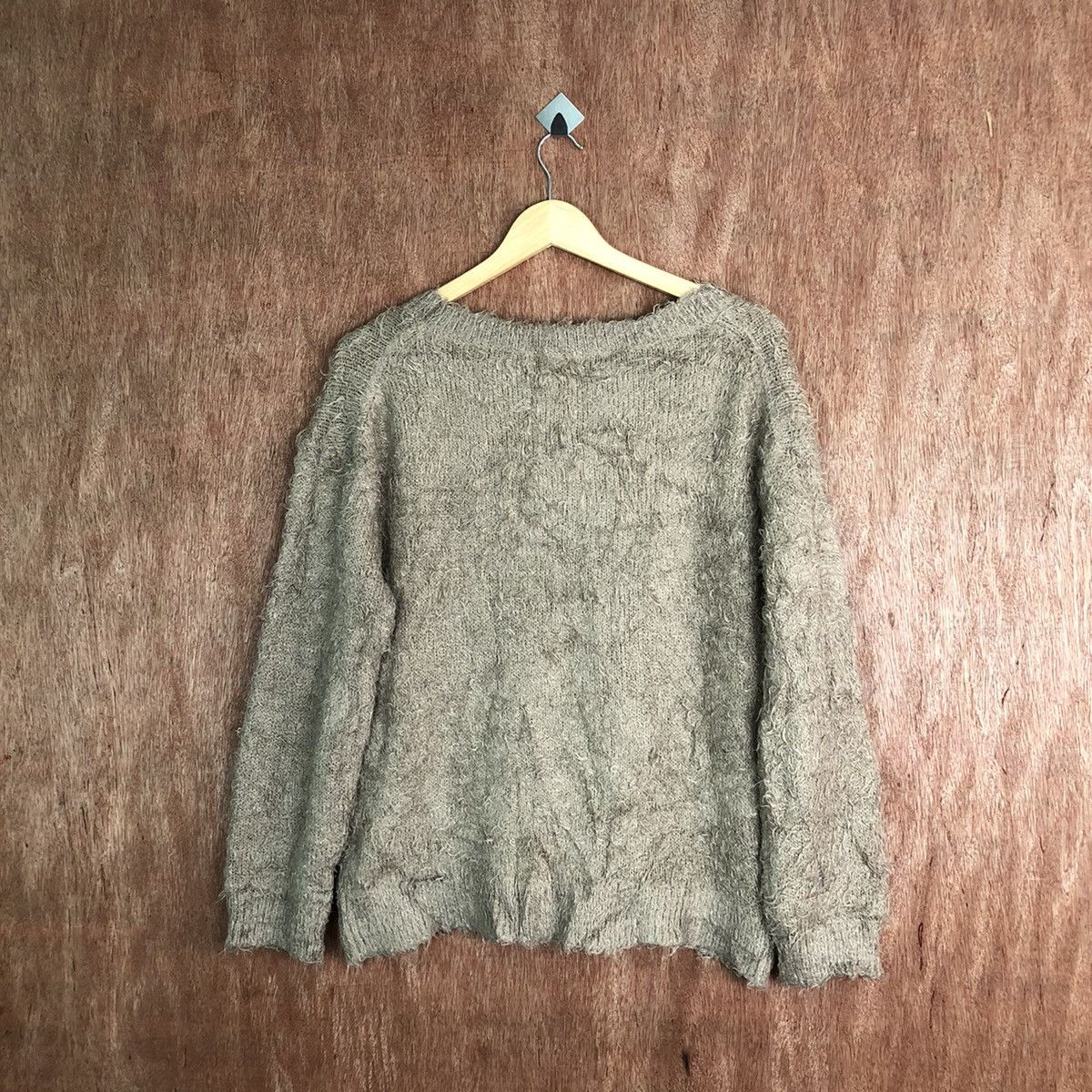 Homespun Knitwear Lepsim Brown Shag Shaggy Fur Mohair Knitwear #6647 Size US L / EU 52-54 / 3 - 9 Thumbnail