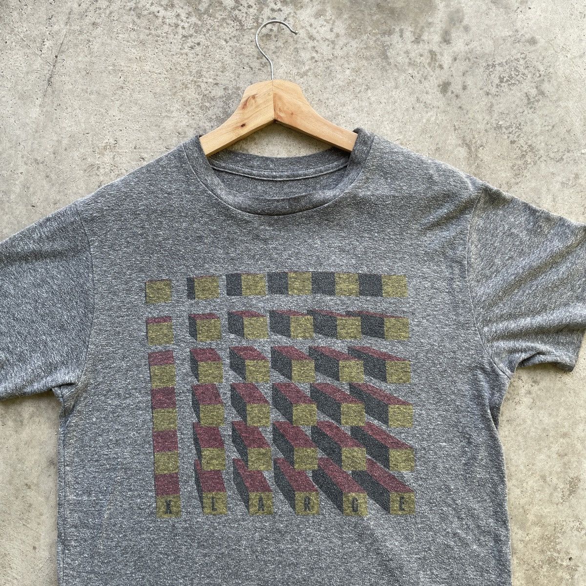 Vintage × Xlarge Vintage Xlarge 3D Block Grey Faded Rare Tee Size US M / EU 48-50 / 2 - 3 Thumbnail