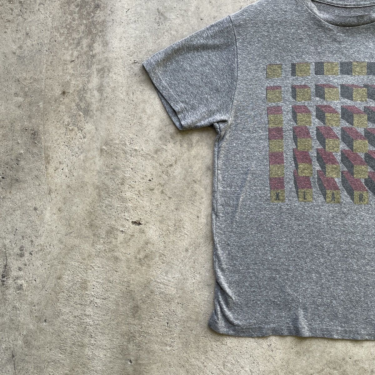 Vintage × Xlarge Vintage Xlarge 3D Block Grey Faded Rare Tee Size US M / EU 48-50 / 2 - 6 Thumbnail