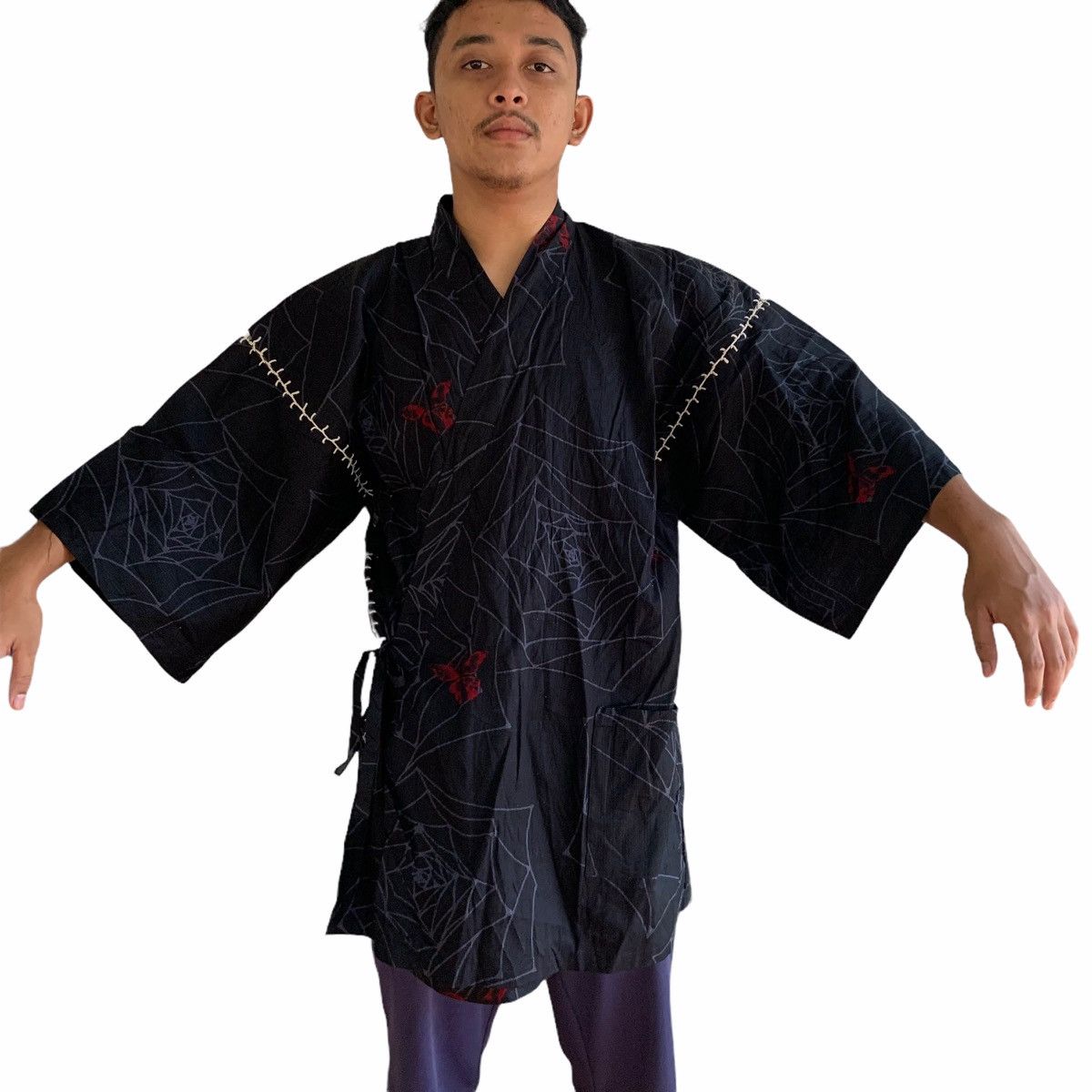 Japanese Brand Japan Wa-Tatsujin Ishin Kimono Spider Web Pattern Size US XL / EU 56 / 4 - 3 Thumbnail