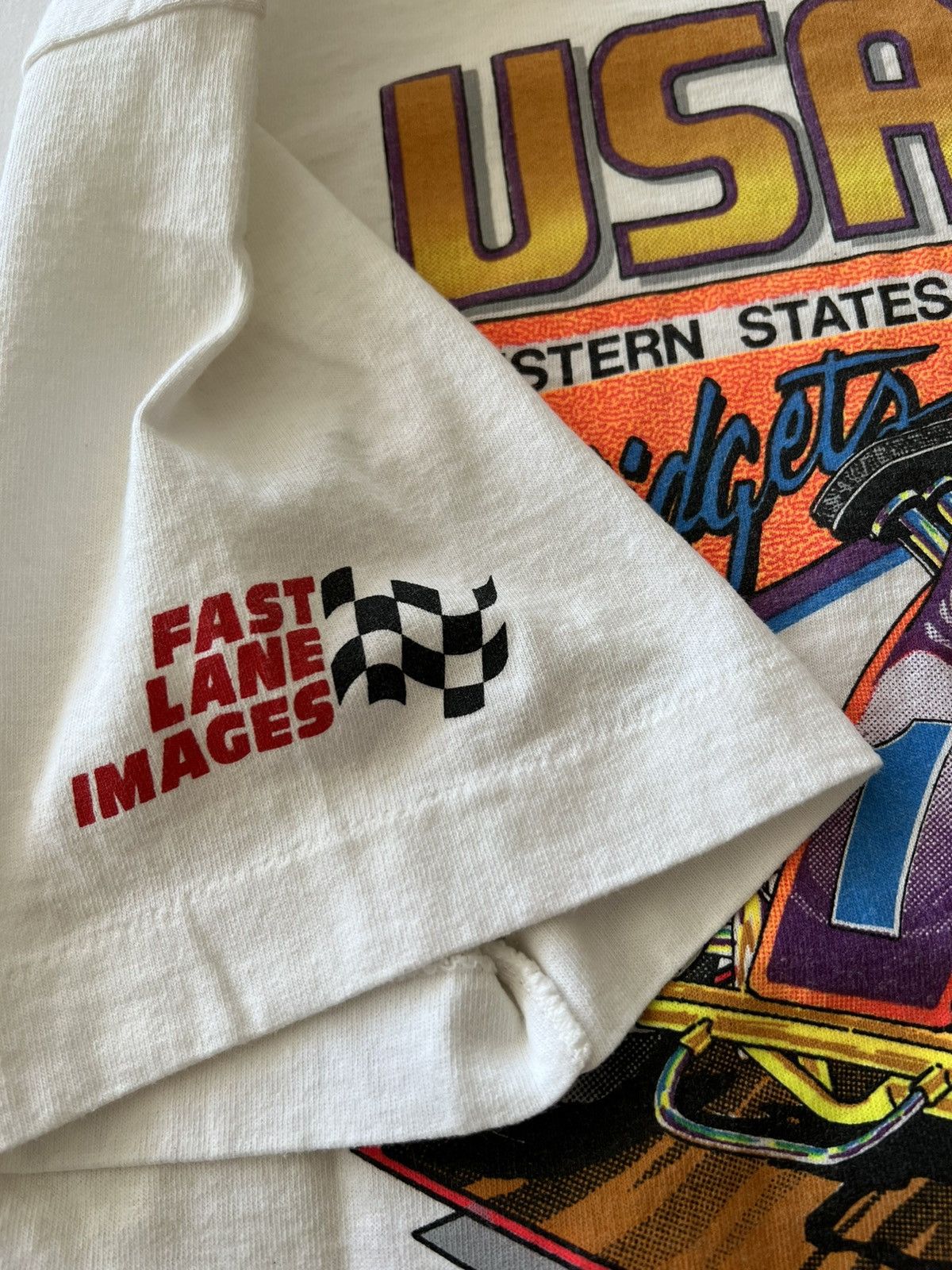 Vintage Vintage 1993 USAC Auto Club Racing White Tee Size US L / EU 52-54 / 3 - 9 Thumbnail