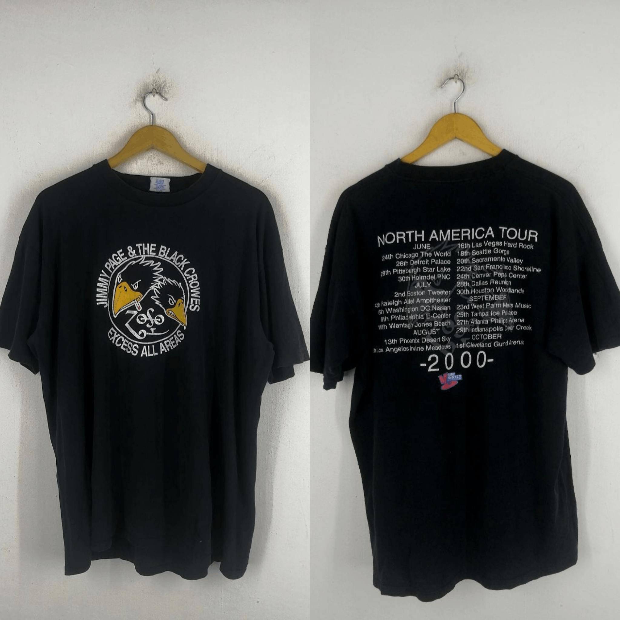 Band Tees × Vintage Vintage Jimmy Paige and The Black Crowes Tour Tee Size US XL / EU 56 / 4 - 1 Thumbnail