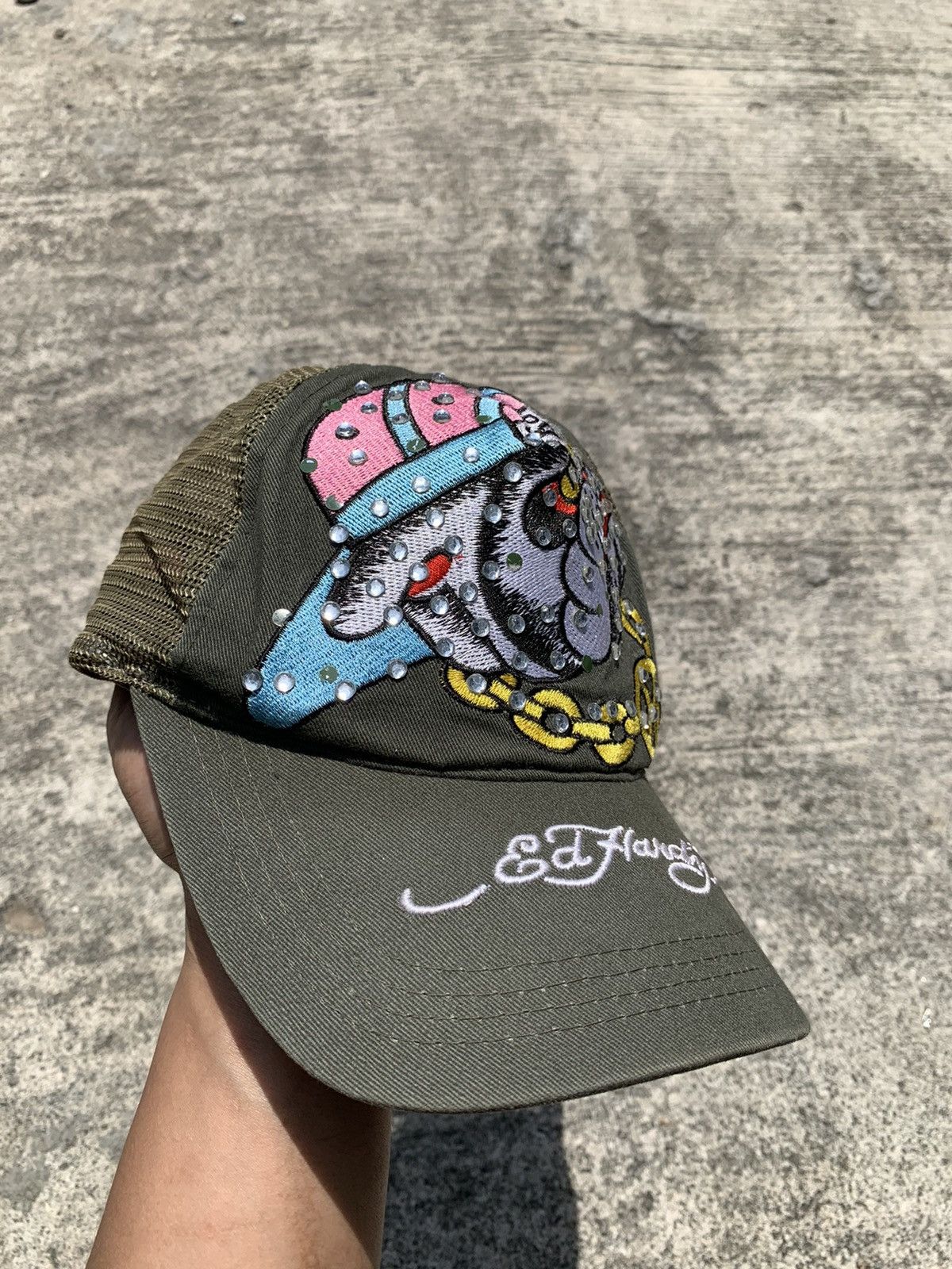 Ed Hardy Ed hardy trucker hats dog & crystal Size ONE SIZE - 6 Thumbnail