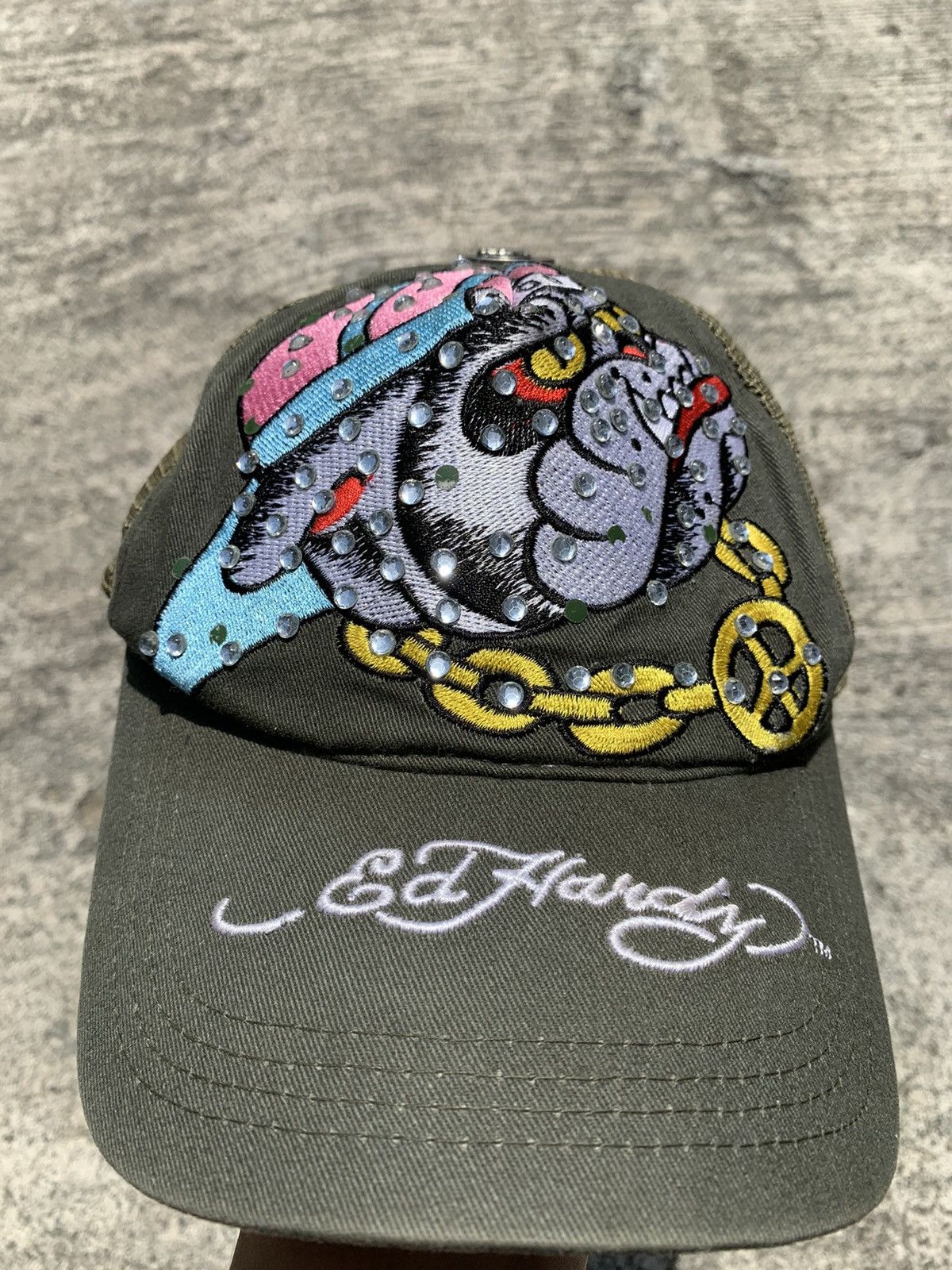 Ed Hardy Ed hardy trucker hats dog & crystal Size ONE SIZE - 2 Thumbnail