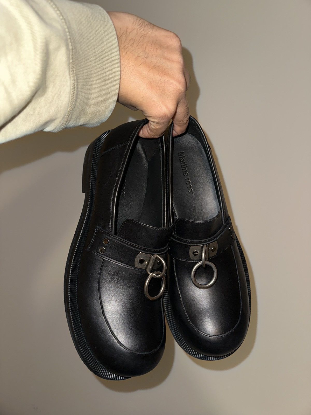 Martine Rose Martine Rose Black Bulb Toe Ring Loafers | Grailed