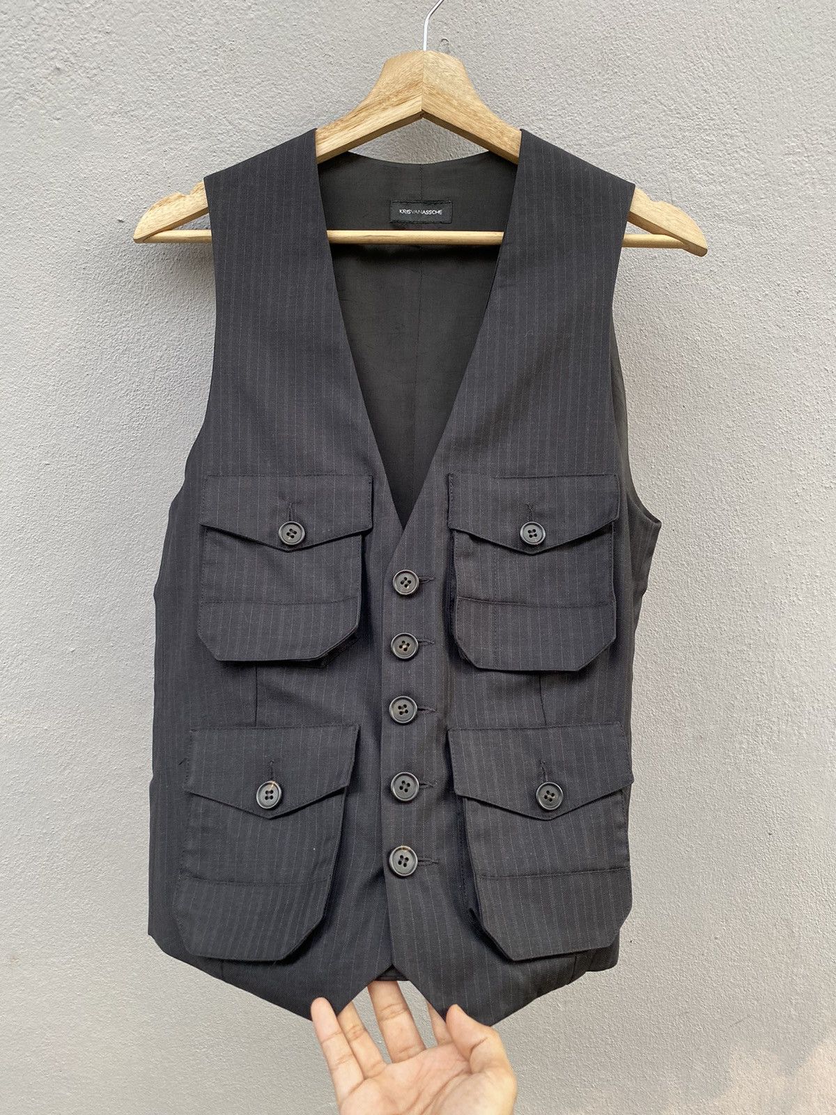 Kris Van Assche RARE💥 KRIS VAN ASSCHE Multipocket/Utility Pin Stripes Vest Size US S / EU 44-46 / 1 - 9 Thumbnail