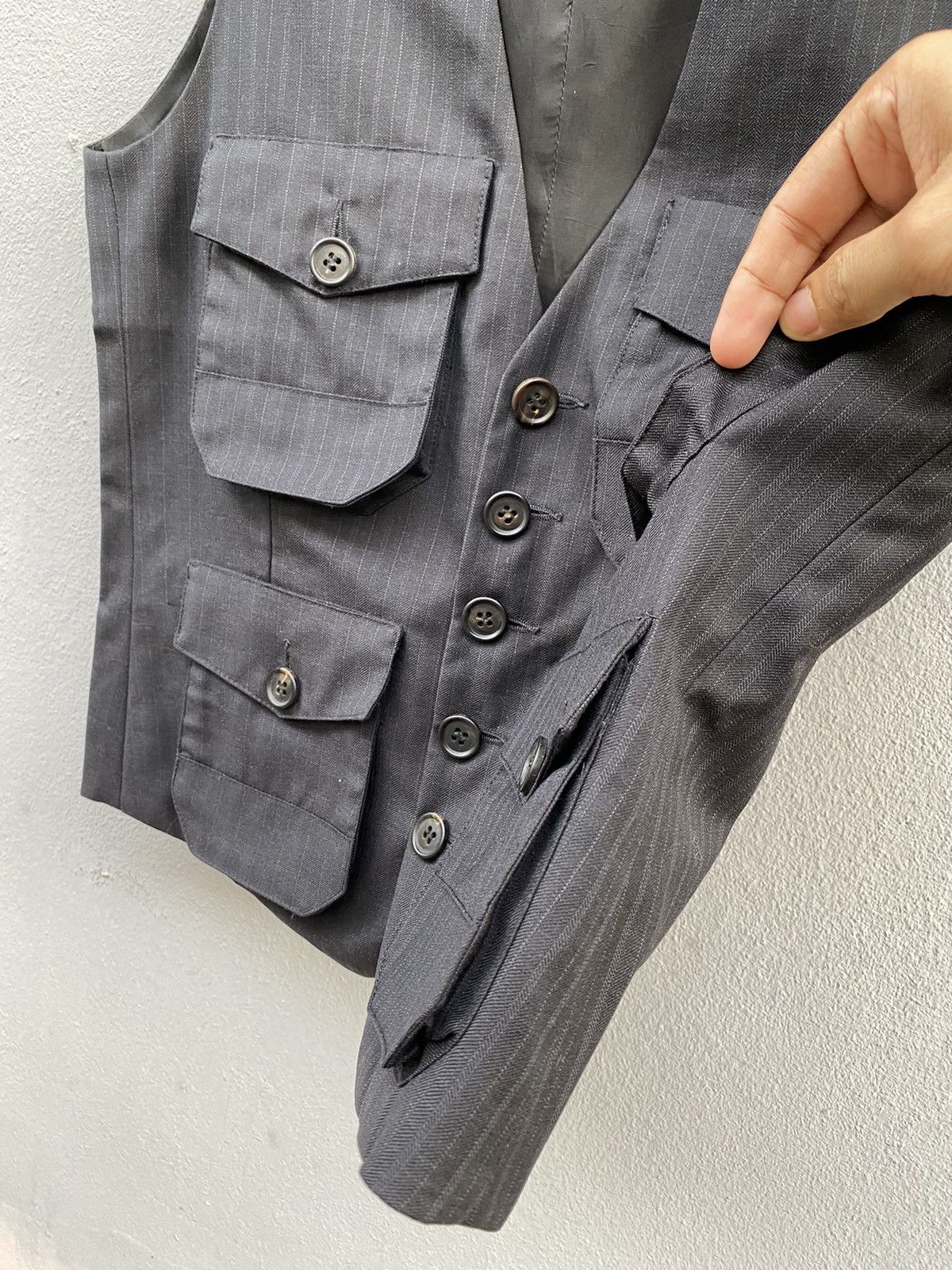 Kris Van Assche RARE💥 KRIS VAN ASSCHE Multipocket/Utility Pin Stripes Vest Size US S / EU 44-46 / 1 - 6 Thumbnail