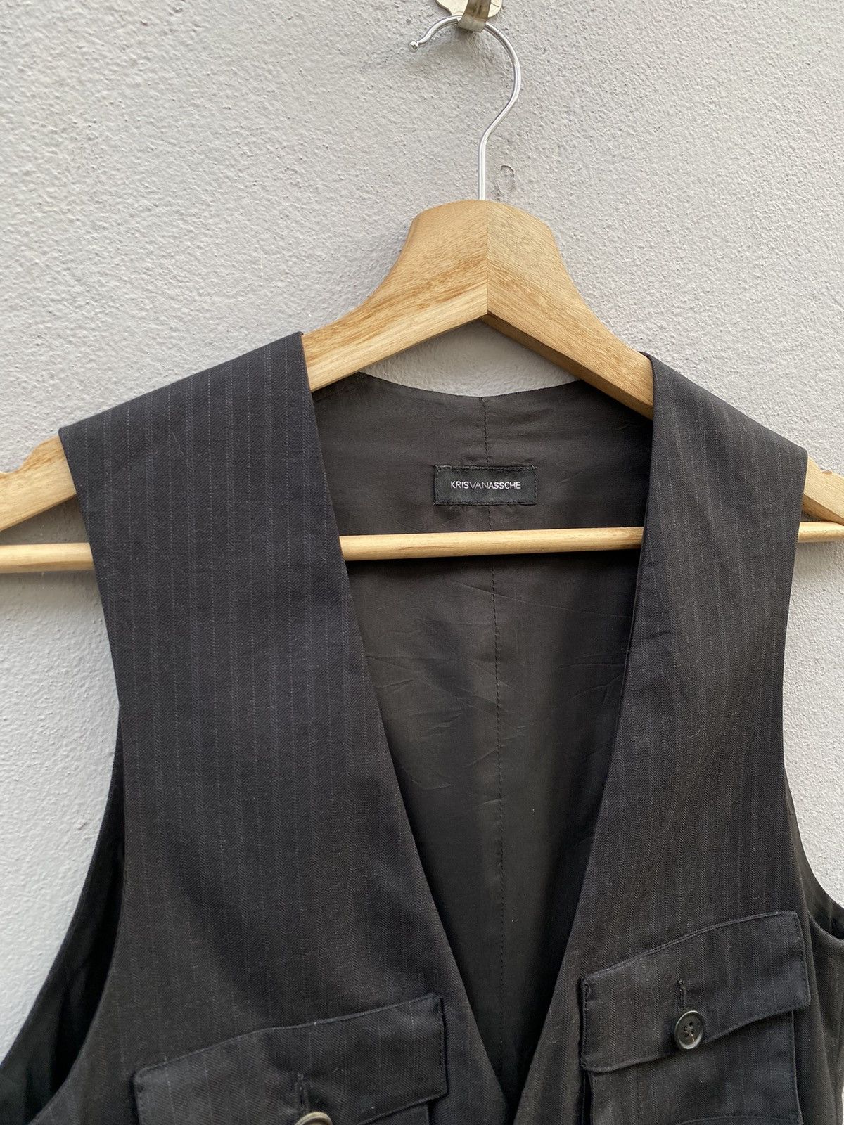 Kris Van Assche RARE💥 KRIS VAN ASSCHE Multipocket/Utility Pin Stripes Vest Size US S / EU 44-46 / 1 - 4 Thumbnail