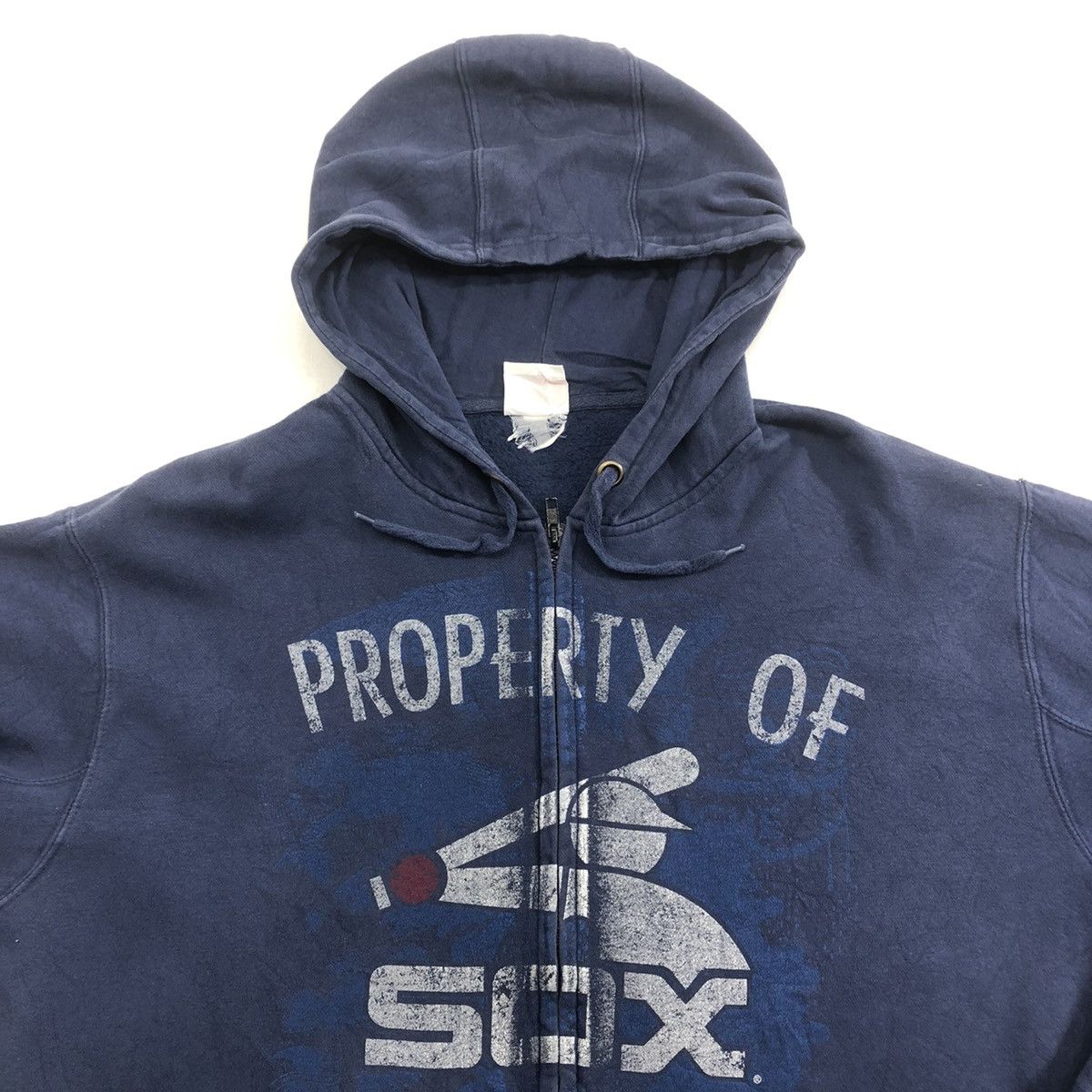 Majestic Vintage Majestic Sox Faded Blue Hoodie Big Logo Size US XL / EU 56 / 4 - 13 Thumbnail
