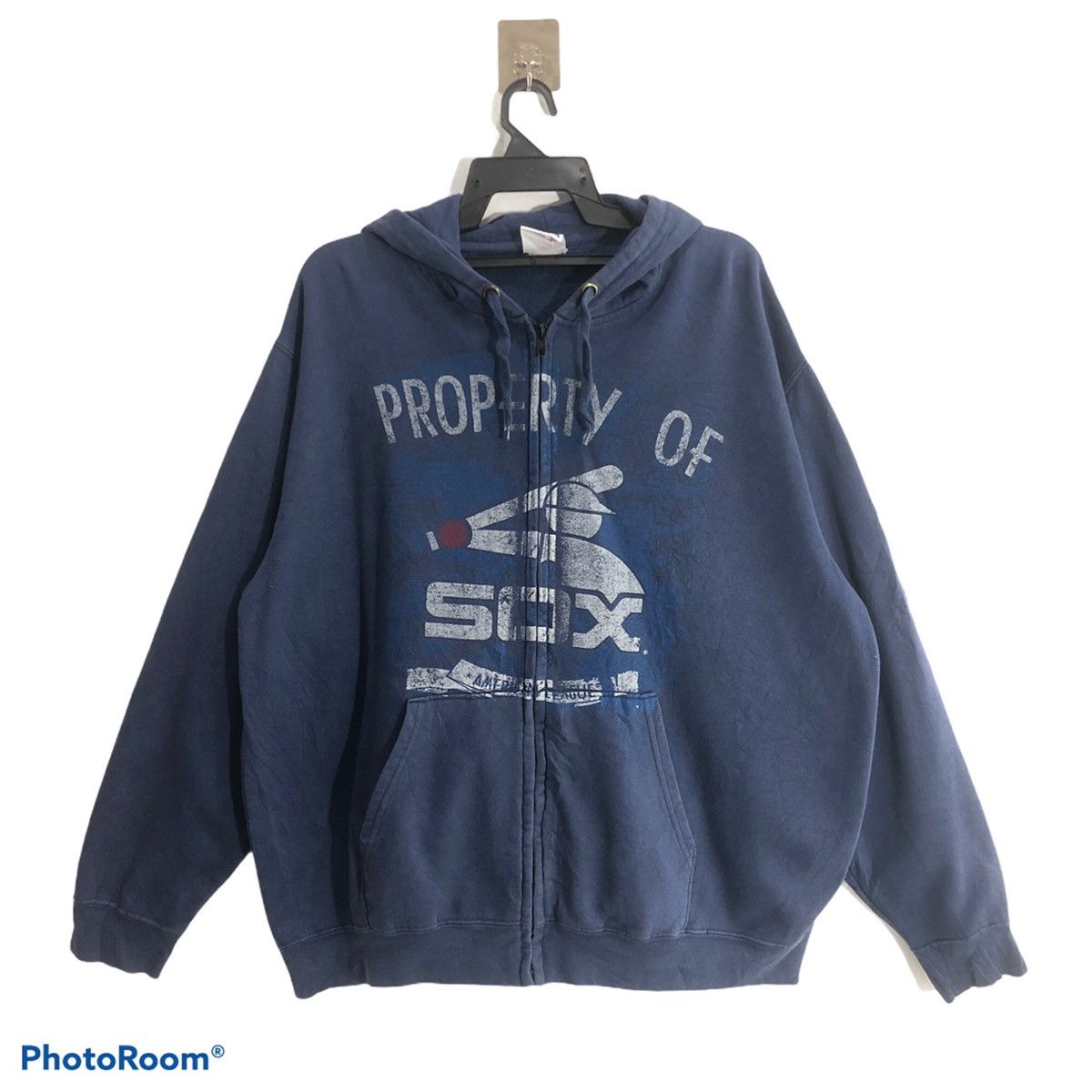 Majestic Vintage Majestic Sox Faded Blue Hoodie Big Logo Size US XL / EU 56 / 4 - 1 Thumbnail