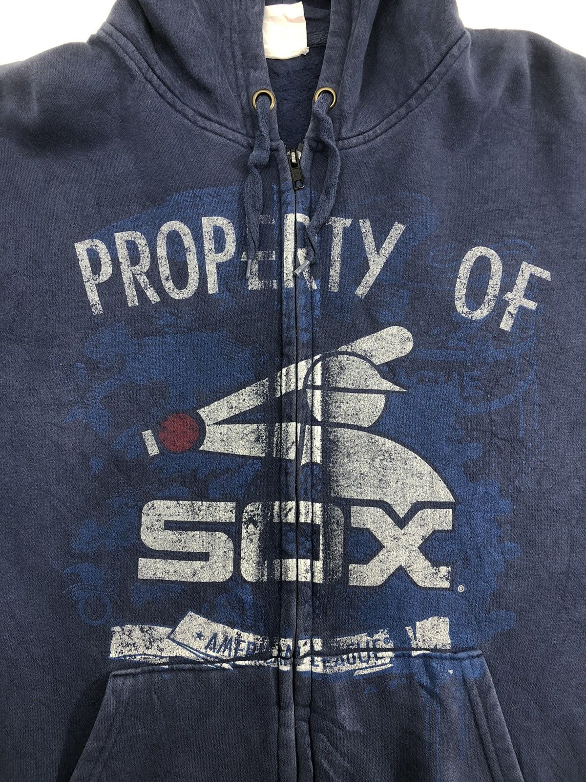 Majestic Vintage Majestic Sox Faded Blue Hoodie Big Logo Size US XL / EU 56 / 4 - 3 Thumbnail