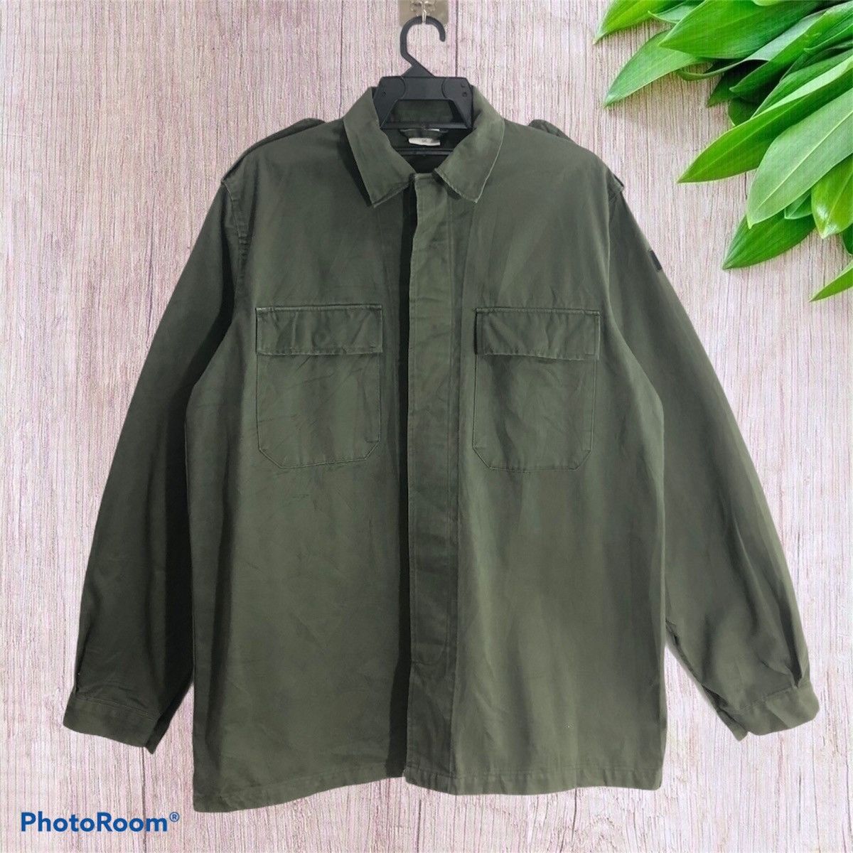 Vintage Vintage Preta Germany Army Button Shirt Side Flag Jacket Size US L / EU 52-54 / 3 - 1 Thumbnail
