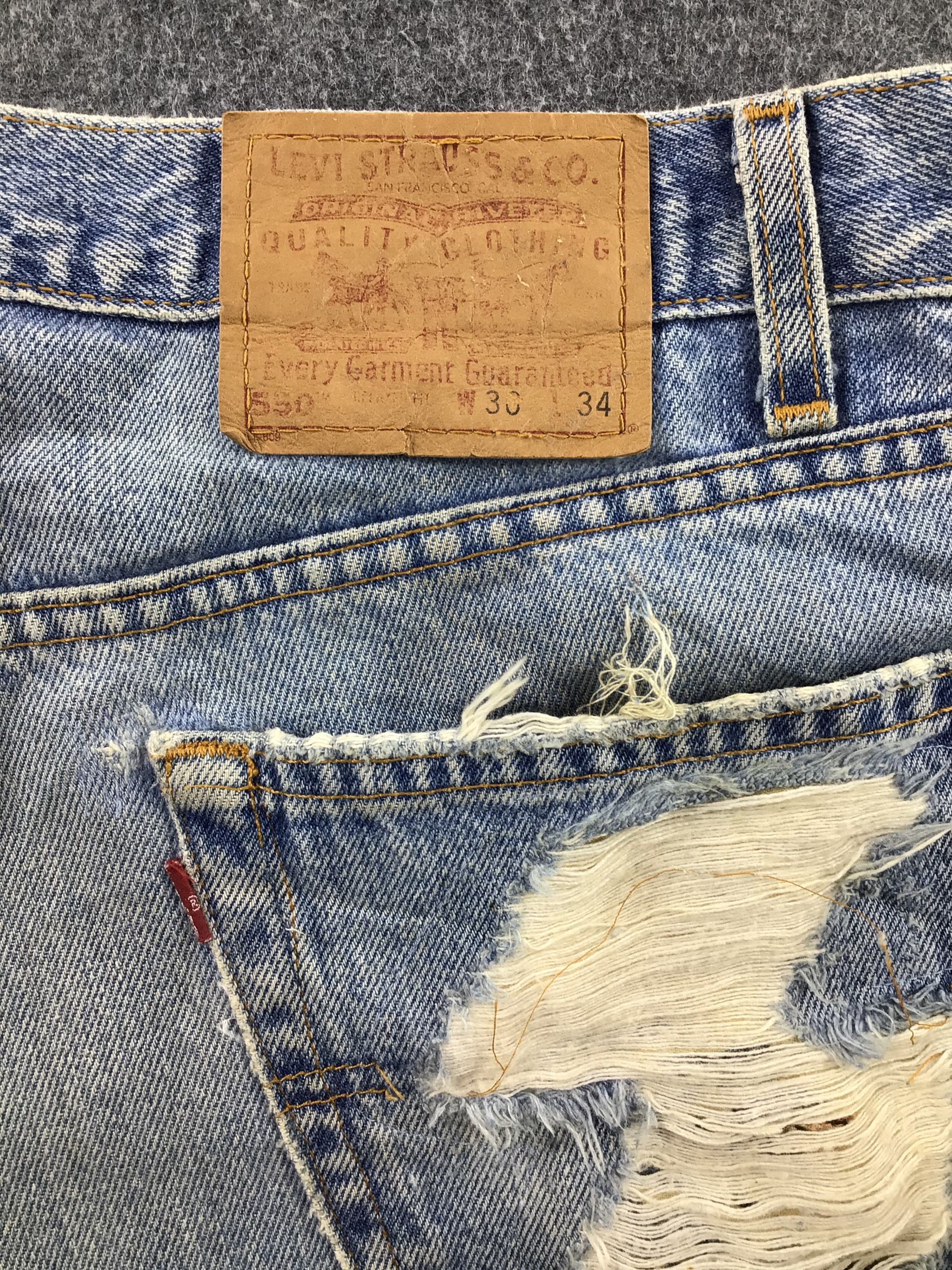 Levi's Vintage Levis 550 Distress Jeans-JM409 Size US 36 / EU 52 - 5 Thumbnail