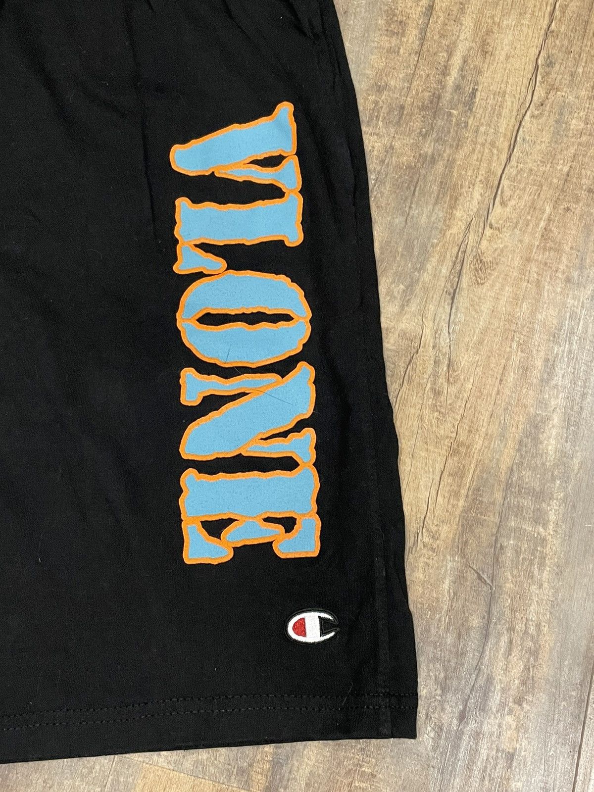 Vlone RARE Vlone x No Vacancy Inn Champion Logo Shorts | Grailed