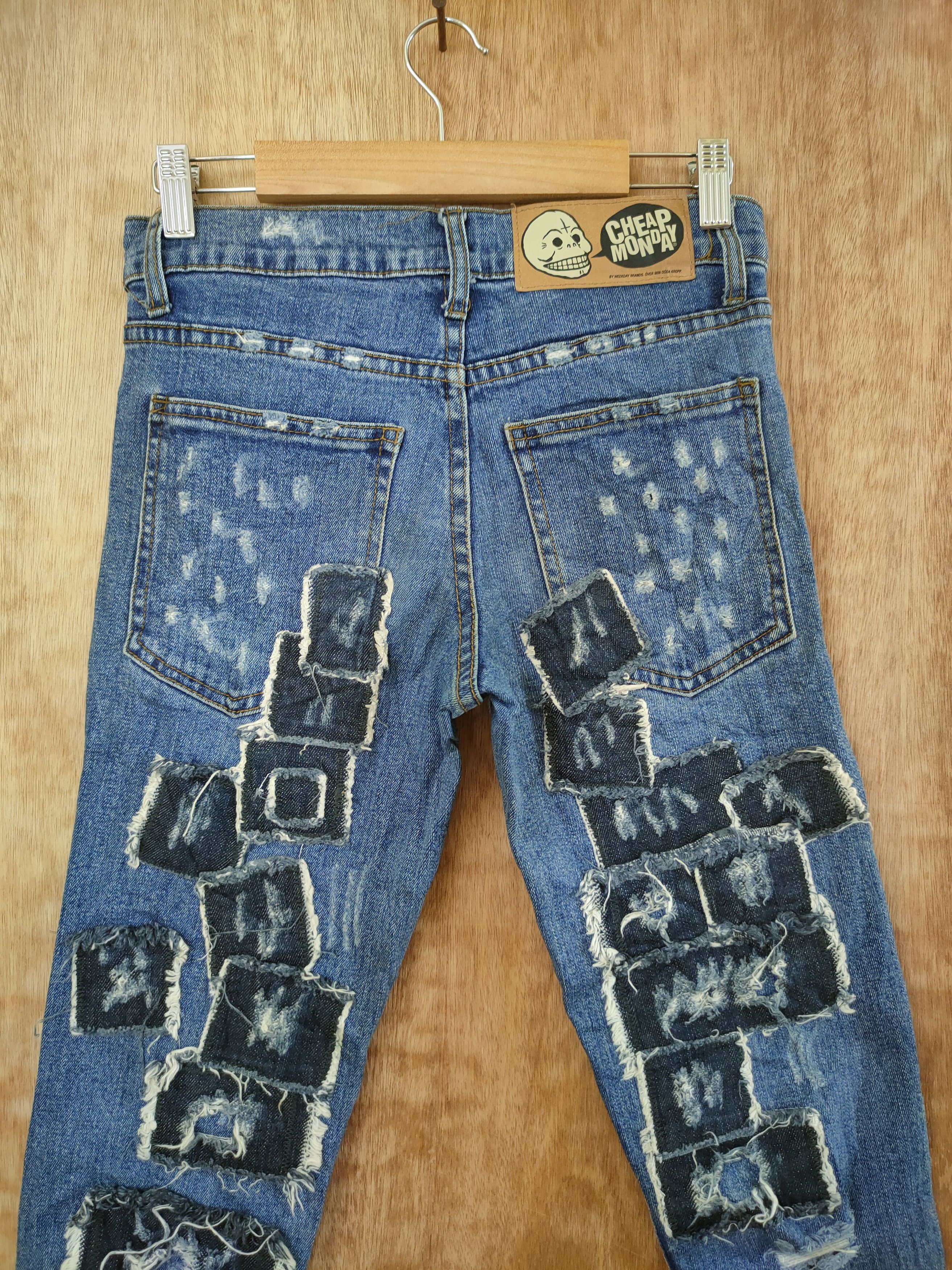 Cheap Monday DL Cheap Monday patchwork distressed denim pants #46-780 Size 25" / US 0 / IT 36 - 9 Thumbnail