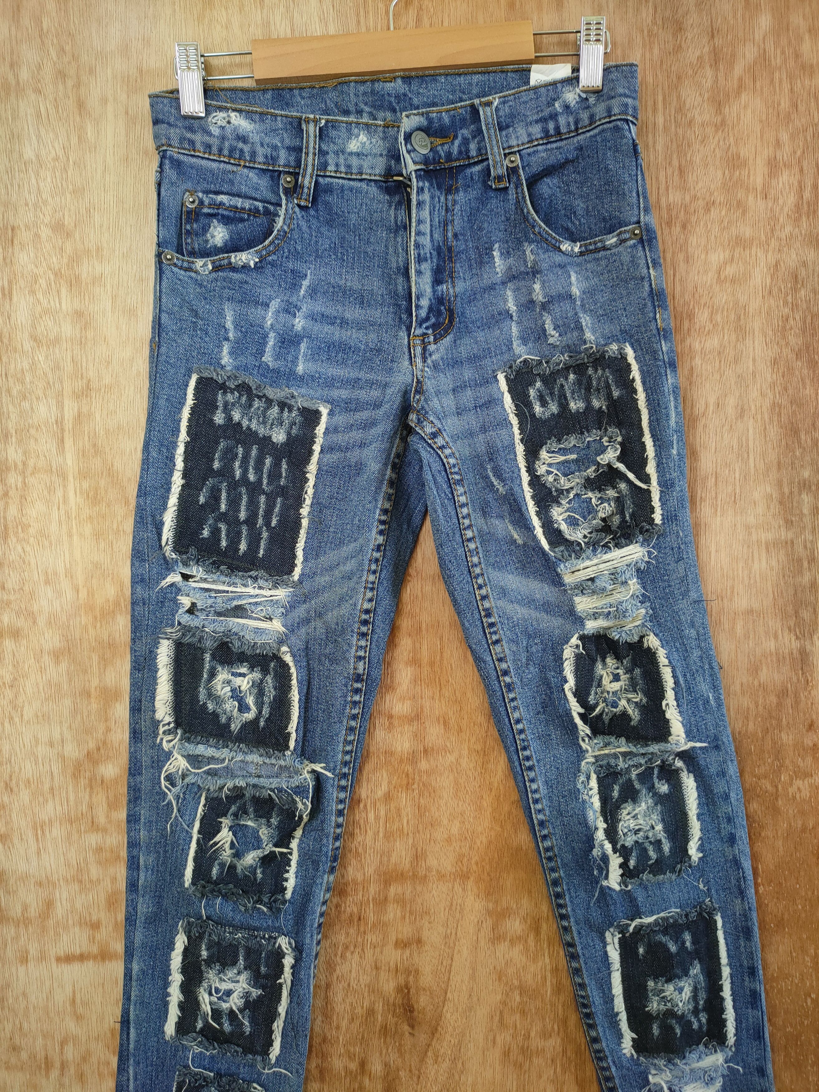 Cheap Monday DL Cheap Monday patchwork distressed denim pants #46-780 Size 25" / US 0 / IT 36 - 4 Thumbnail