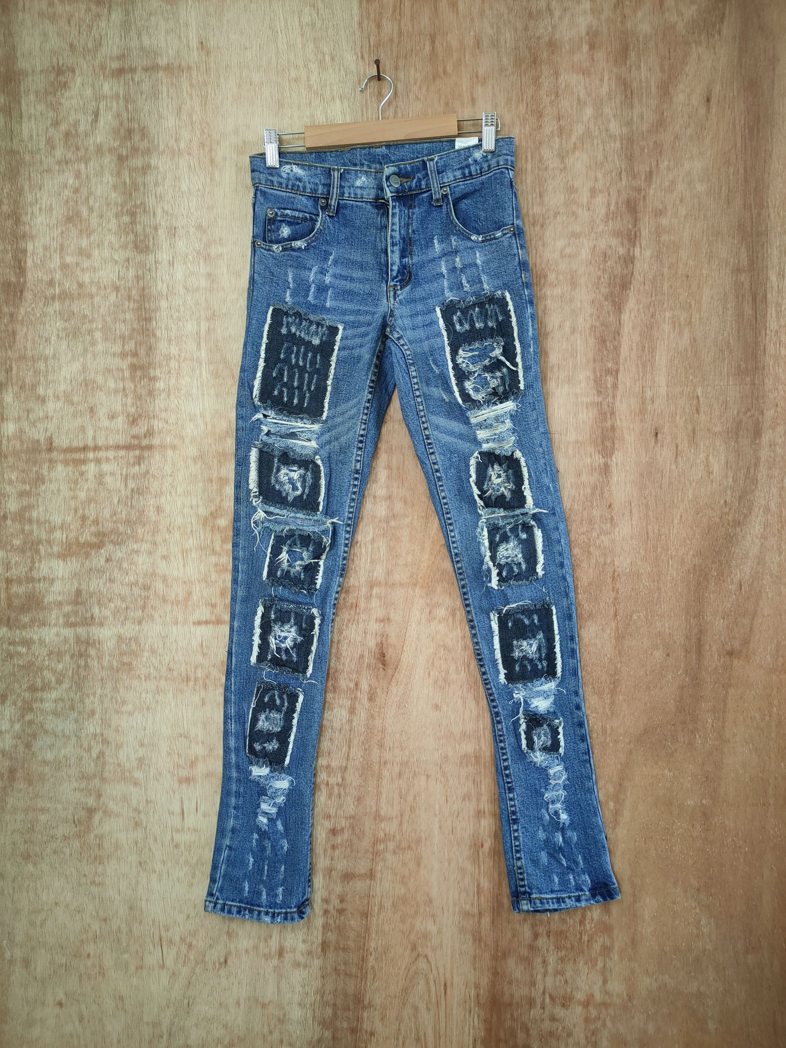 Cheap Monday DL Cheap Monday patchwork distressed denim pants #46-780 Size 25" / US 0 / IT 36 - 1 Thumbnail