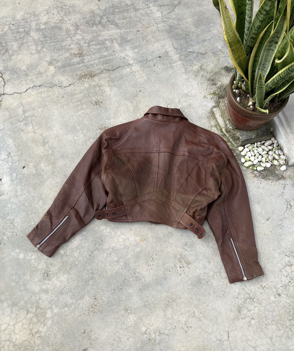 Japanese Brand Ride Jacket Leather Brown Colour Size XS / US 0-2 / IT 36-38 - 2 Thumbnail