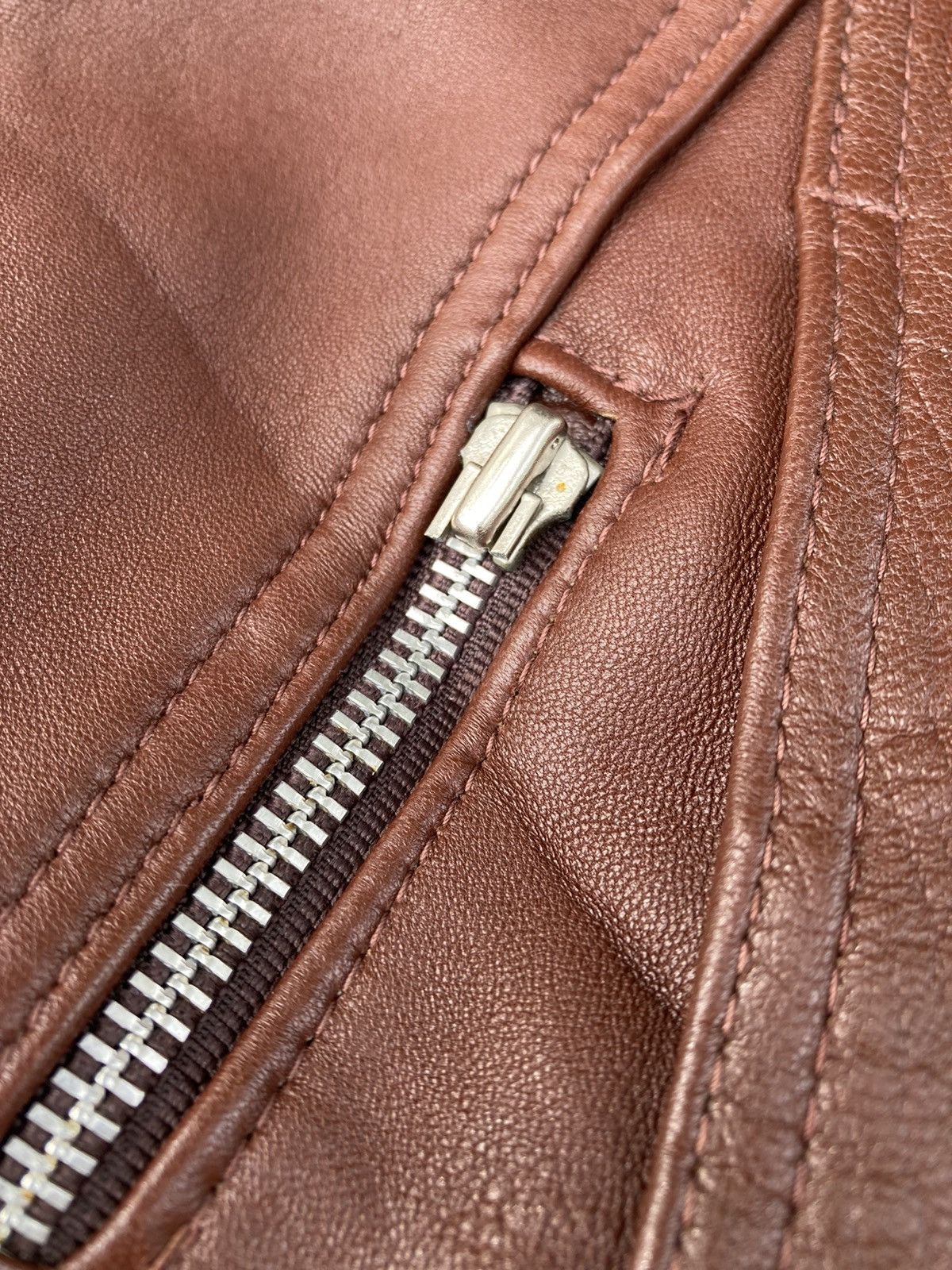 Japanese Brand Ride Jacket Leather Brown Colour Size XS / US 0-2 / IT 36-38 - 9 Thumbnail