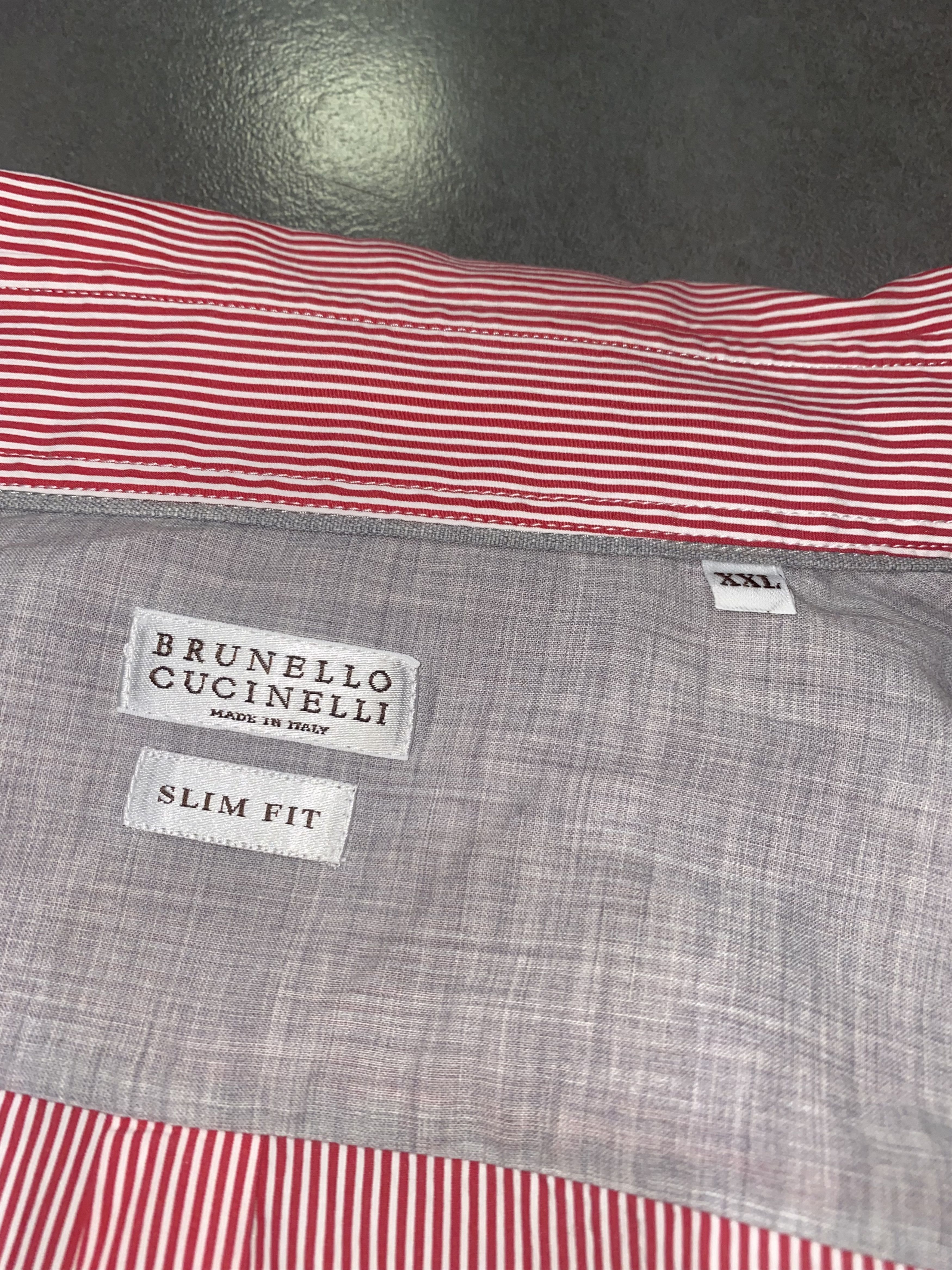 Brunello Cucinelli DS! Brunello Cucinelli Striped Pink Button Up Shirt Size US XL / EU 56 / 4 - 11 Thumbnail