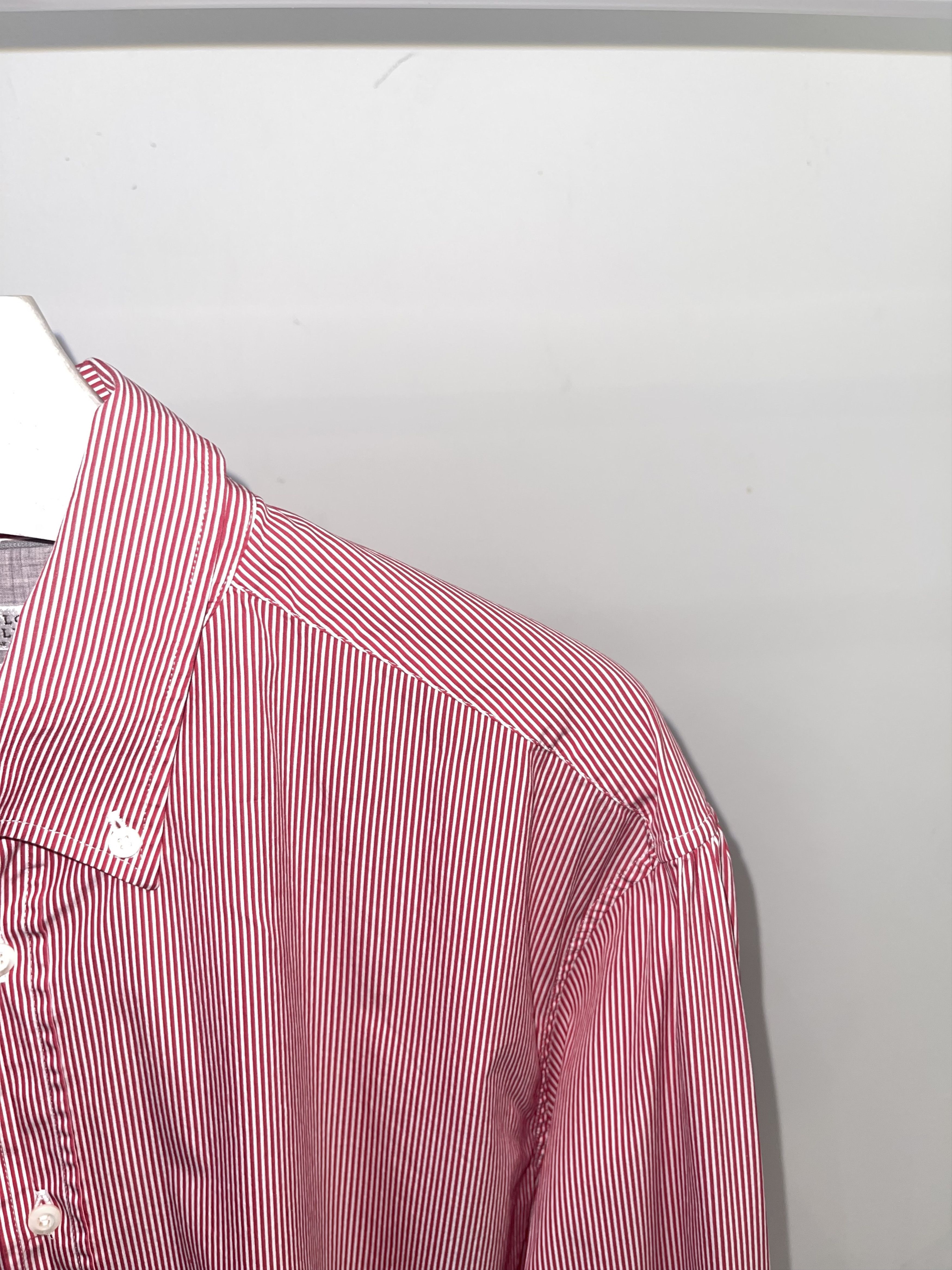 Brunello Cucinelli DS! Brunello Cucinelli Striped Pink Button Up Shirt Size US XL / EU 56 / 4 - 2 Thumbnail