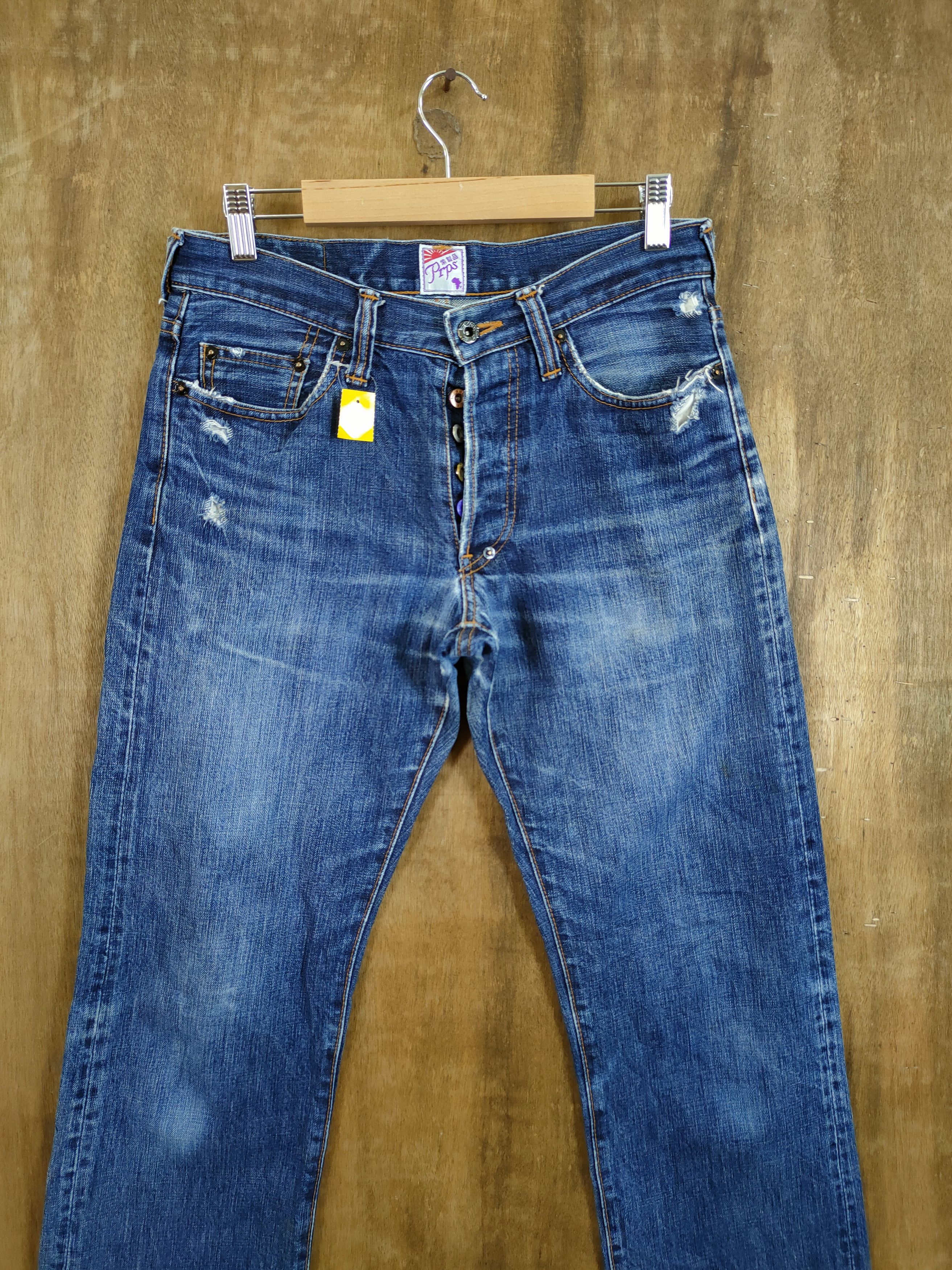 Prps DL PRPS Japan blue Distressed denim jeans #46-894 Size US 28 / EU 44 - 4 Thumbnail