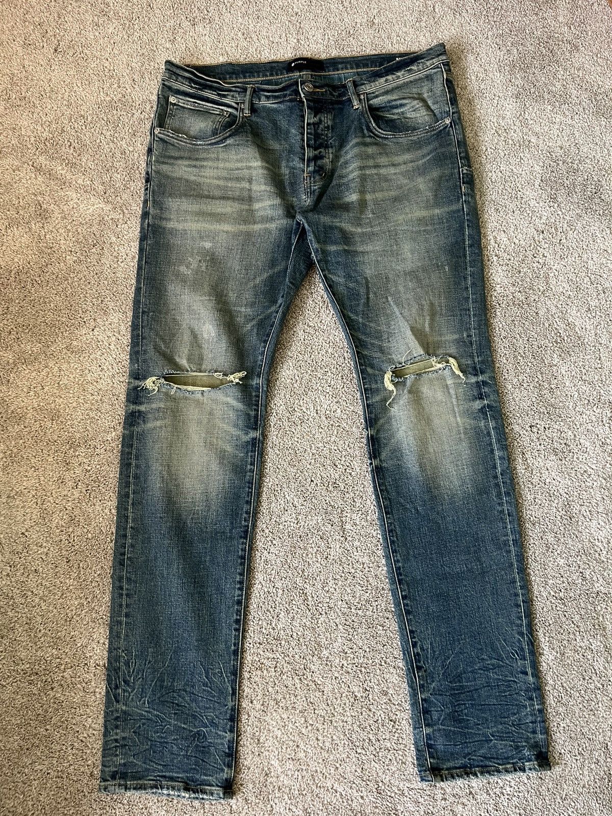 image of Purple Brand Ripped Knee Jeans in Indigo, Men's (Size 38)