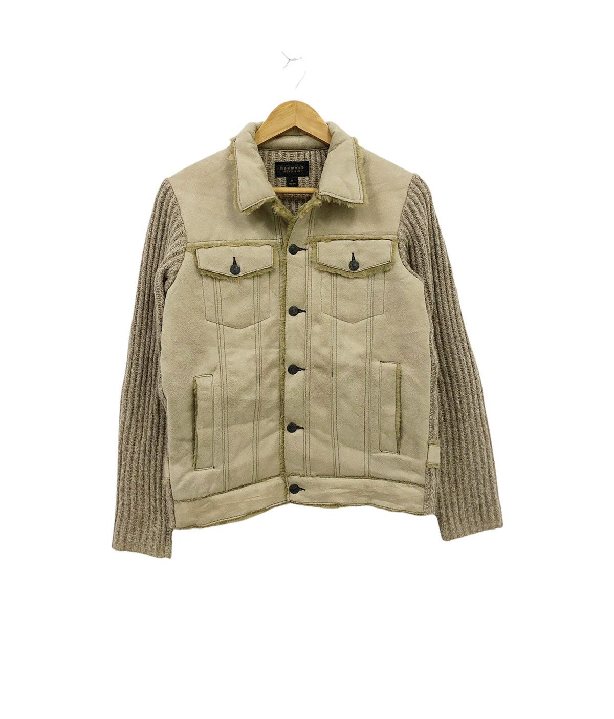 BIGI × Takeo Kikuchi 🔥Archive🔥 AW -14 Men's Bigi Knit moleskin Trucker Jacket Size US M / EU 48-50 / 2 - 6 Thumbnail