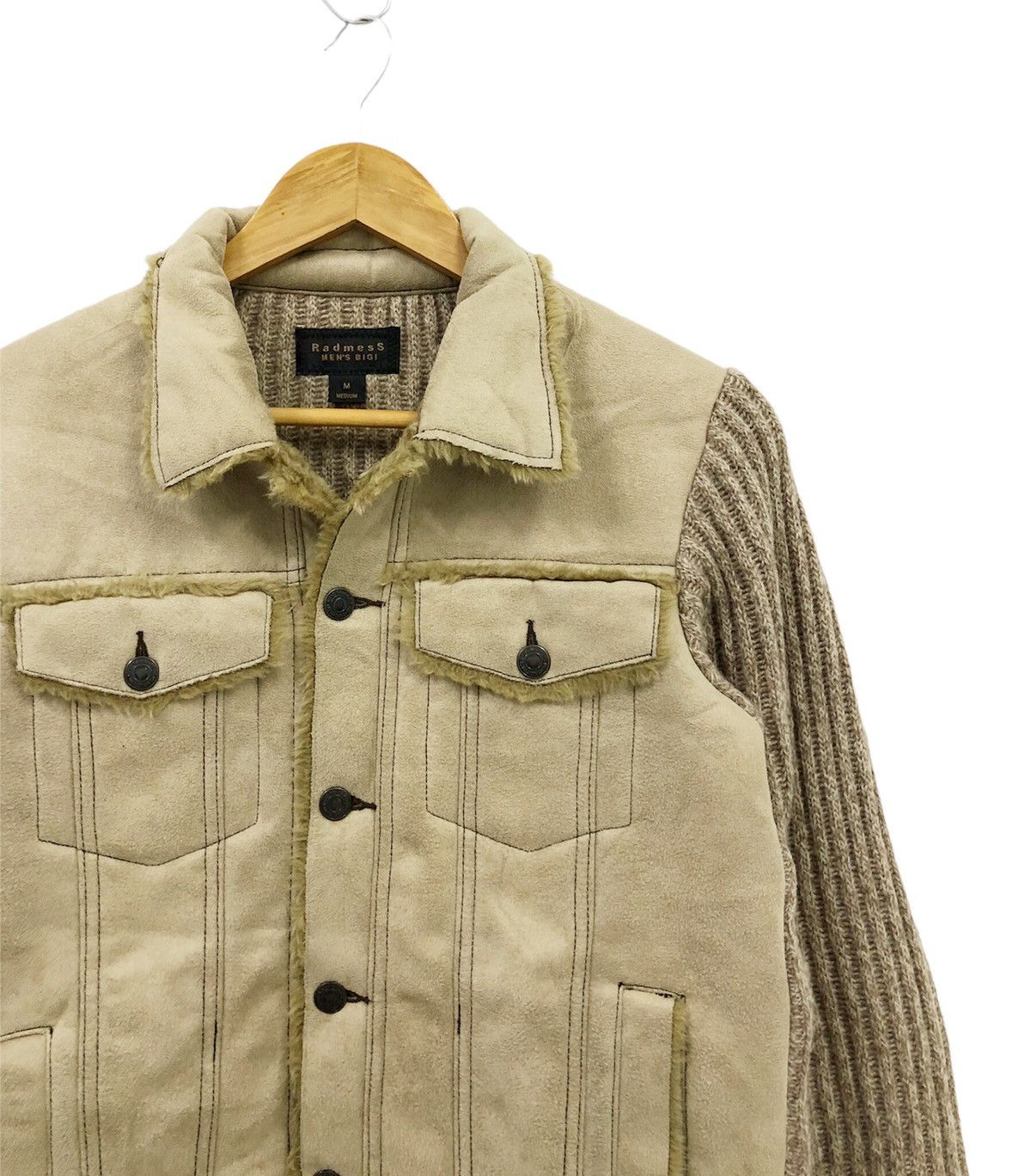 BIGI × Takeo Kikuchi 🔥Archive🔥 AW -14 Men's Bigi Knit moleskin Trucker Jacket Size US M / EU 48-50 / 2 - 8 Thumbnail
