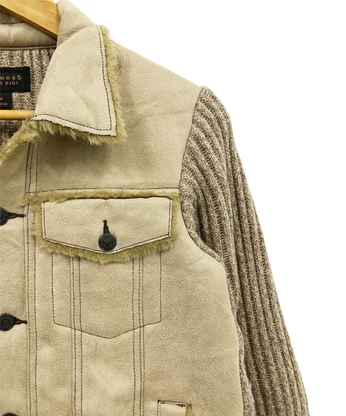 BIGI × Takeo Kikuchi 🔥Archive🔥 AW -14 Men's Bigi Knit moleskin Trucker Jacket Size US M / EU 48-50 / 2 - 9 Thumbnail
