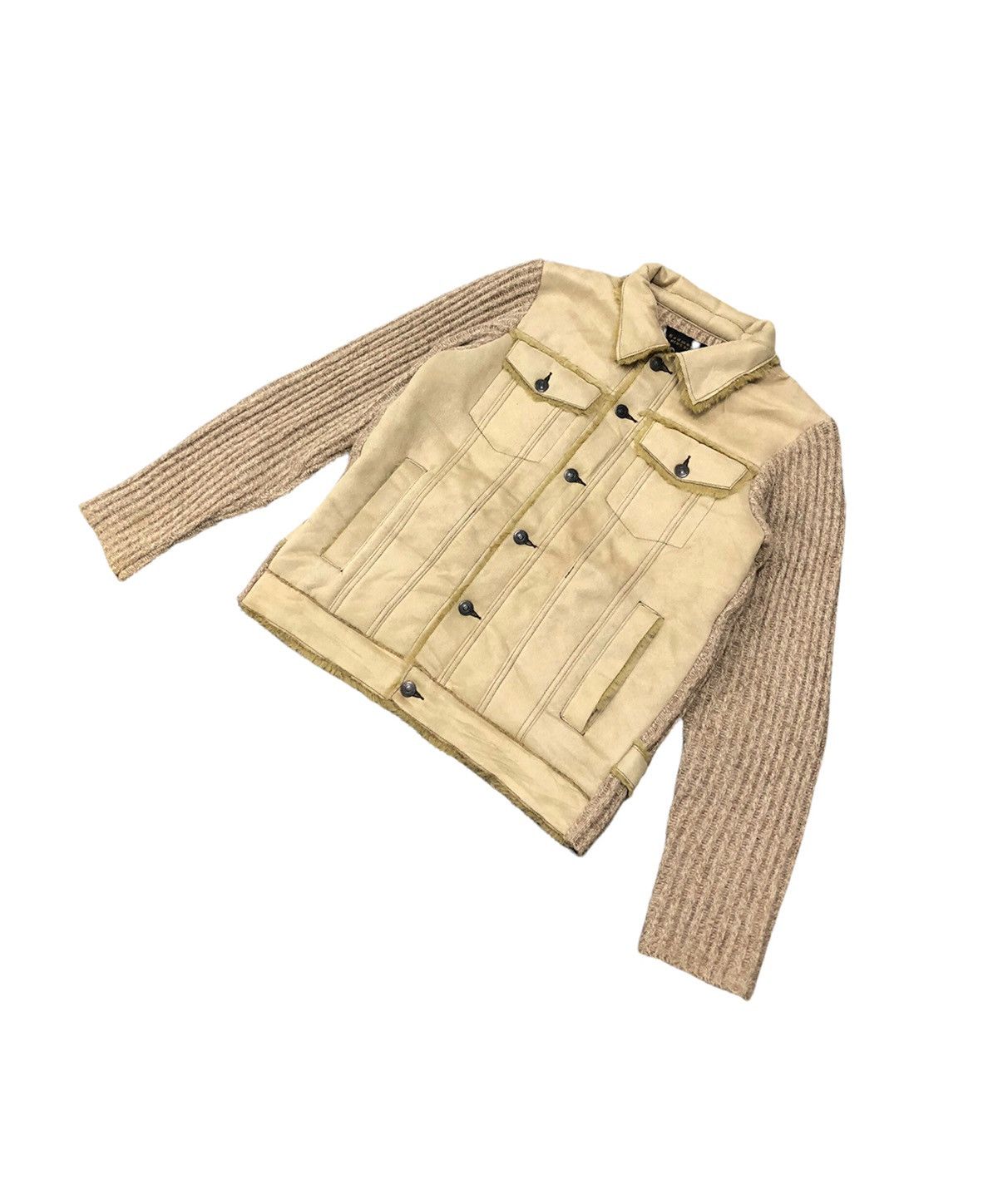 BIGI × Takeo Kikuchi 🔥Archive🔥 AW -14 Men's Bigi Knit moleskin Trucker Jacket Size US M / EU 48-50 / 2 - 4 Thumbnail