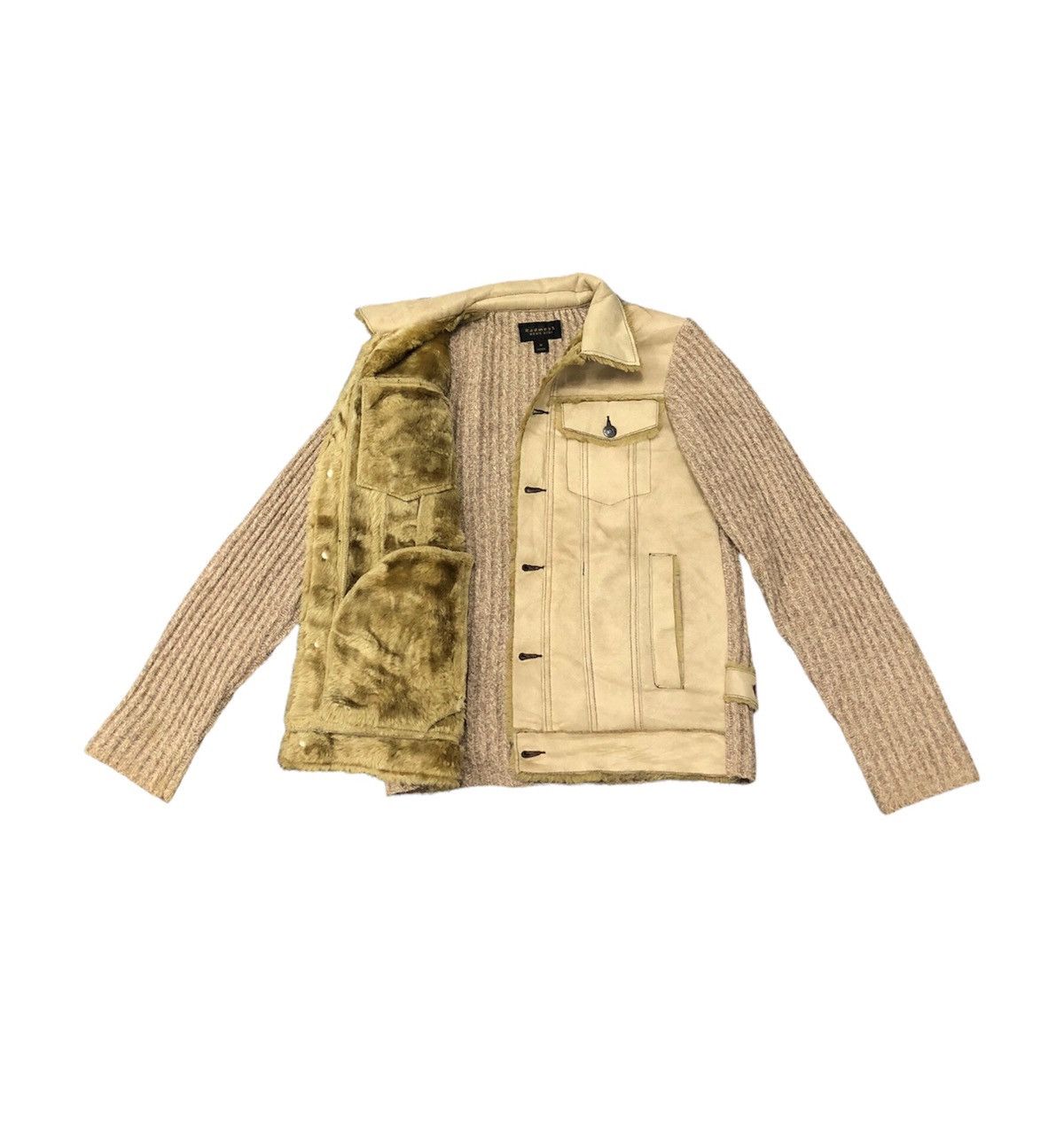 BIGI × Takeo Kikuchi 🔥Archive🔥 AW -14 Men's Bigi Knit moleskin Trucker Jacket Size US M / EU 48-50 / 2 - 2 Thumbnail