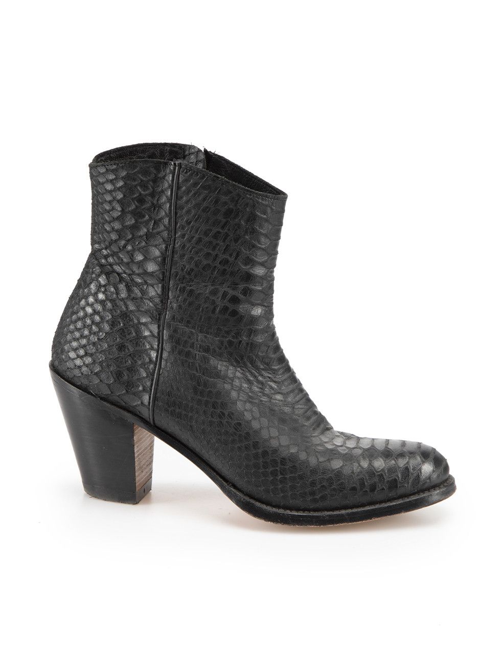 Penelope Chilvers Black Python Leather Cuban Heel Boots | Grailed
