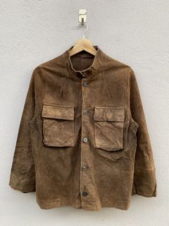 Brown Leather Jacket Yves Saint Laurent Rive | Grailed