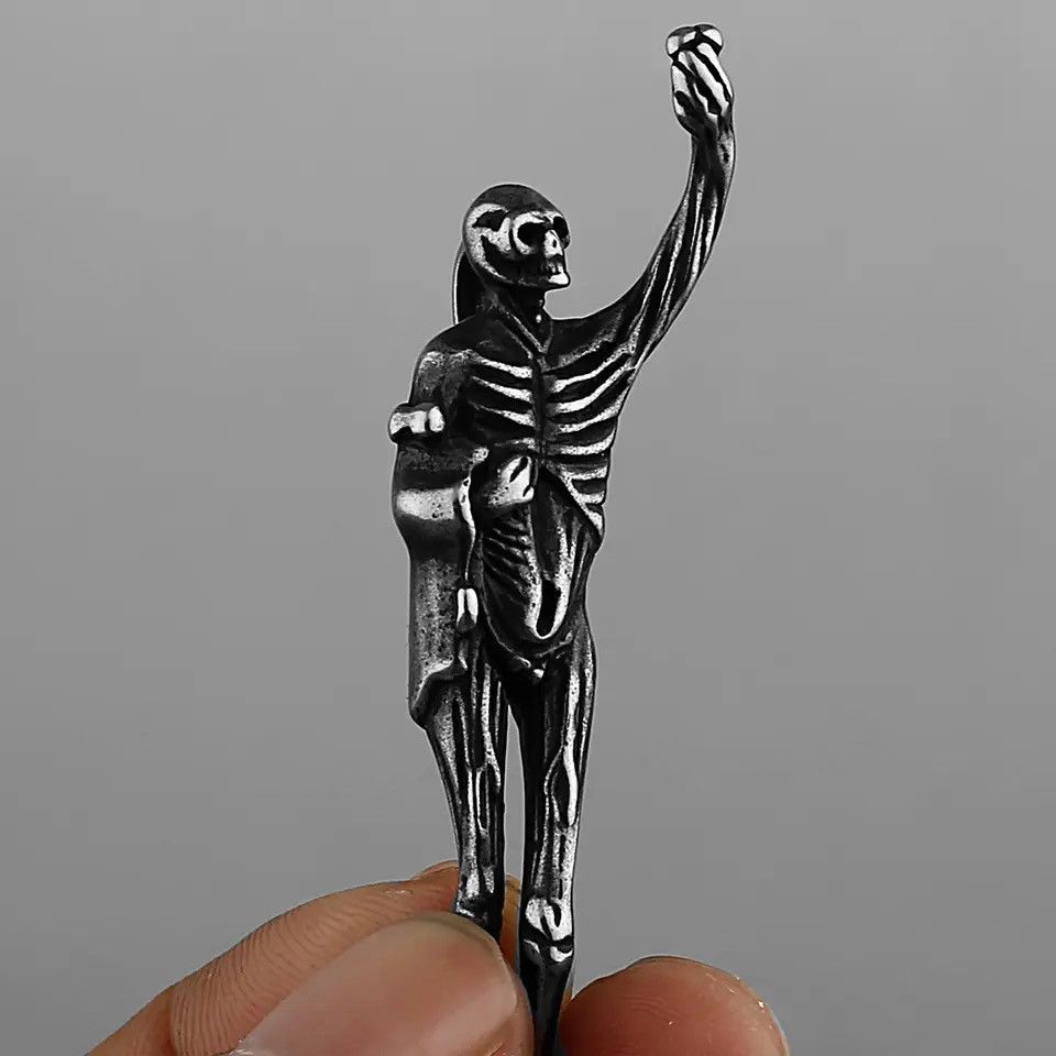 Jewelry Retro Skull Singer Pendant Necklace Size ONE SIZE - 2 Thumbnail