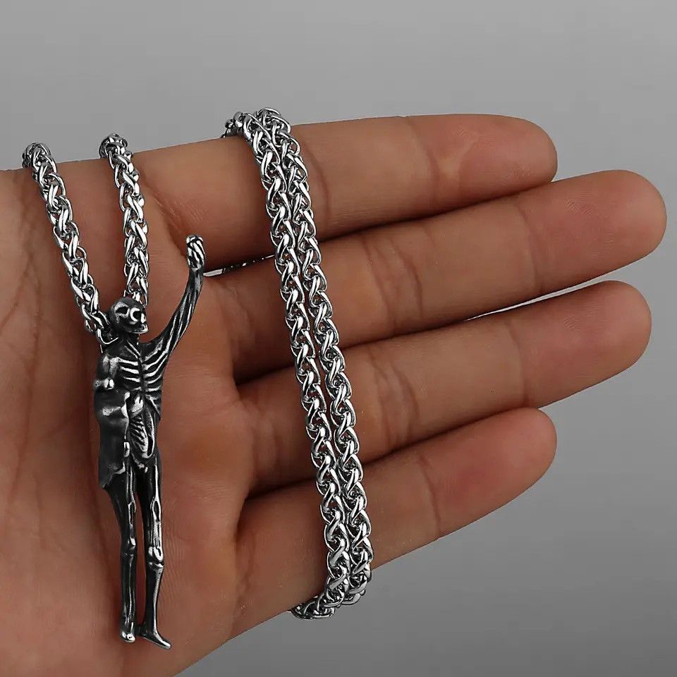 Jewelry Retro Skull Singer Pendant Necklace Size ONE SIZE - 1 Thumbnail