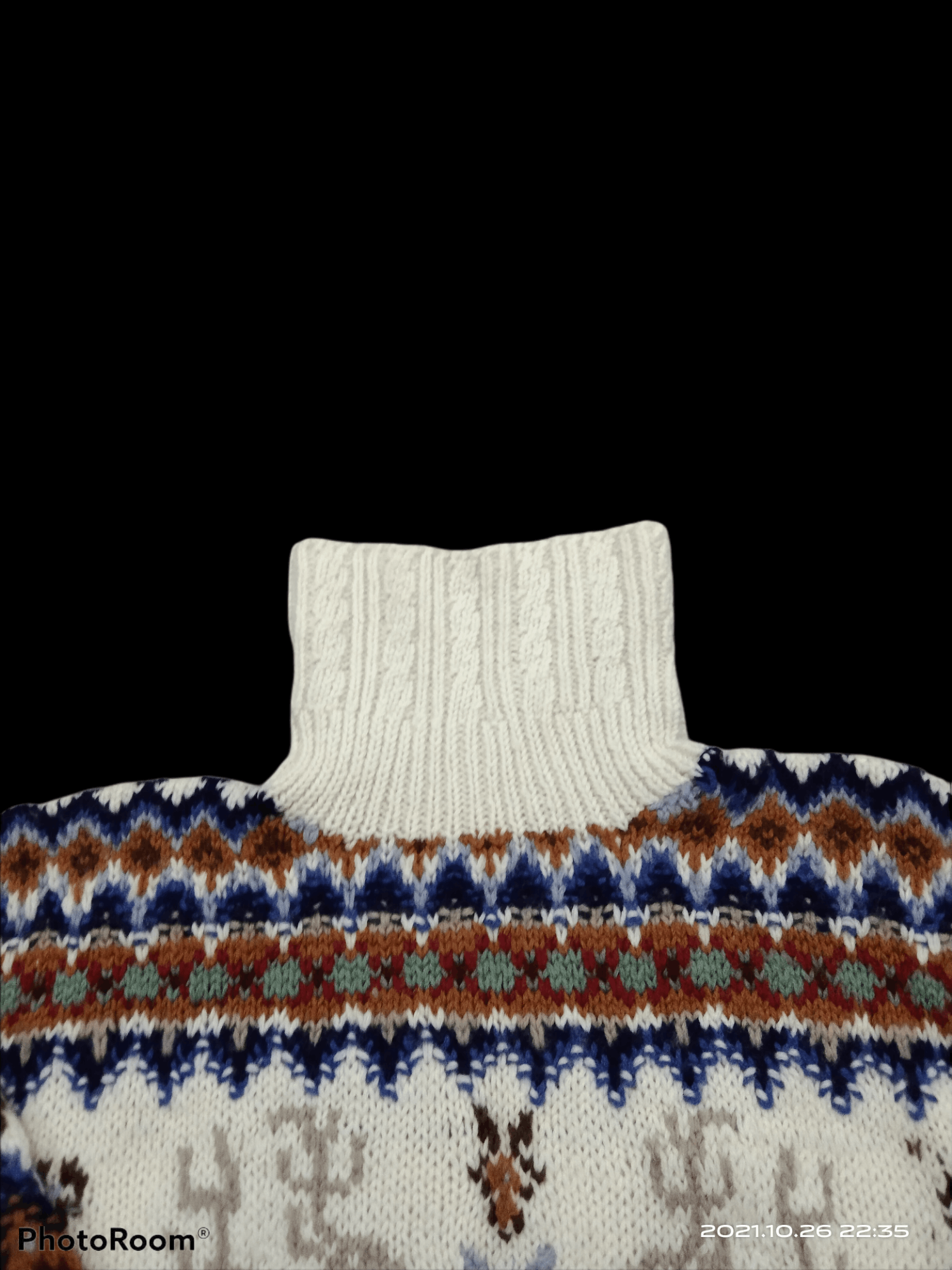 Japanese Brand × Native JAPANESE ALL OVER PRINTED TURTLENECK CECILINE HAND KNIT Size US M / EU 48-50 / 2 - 4 Thumbnail