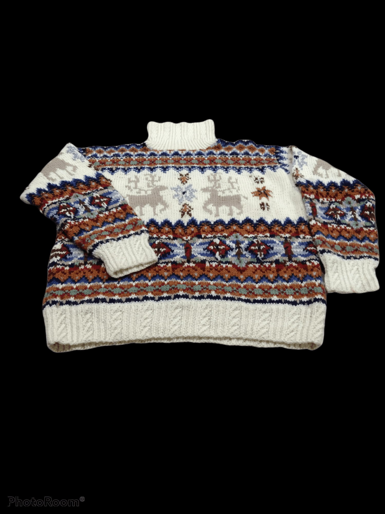 Japanese Brand × Native JAPANESE ALL OVER PRINTED TURTLENECK CECILINE HAND KNIT Size US M / EU 48-50 / 2 - 3 Thumbnail
