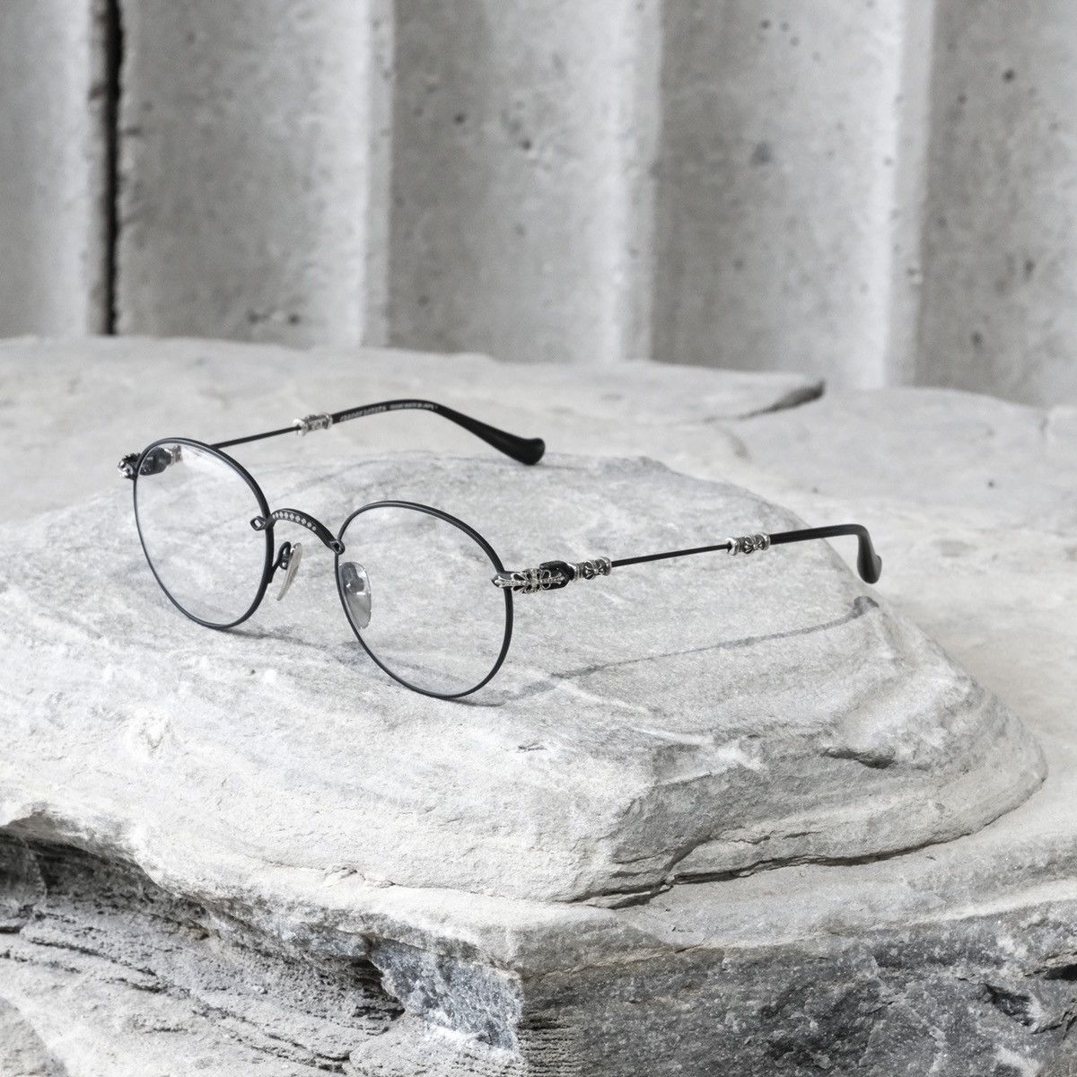 image of Chrome Hearts Diamond Paved Bubba - A Glasses in Matte Black/Plastic/Diamond, Women's