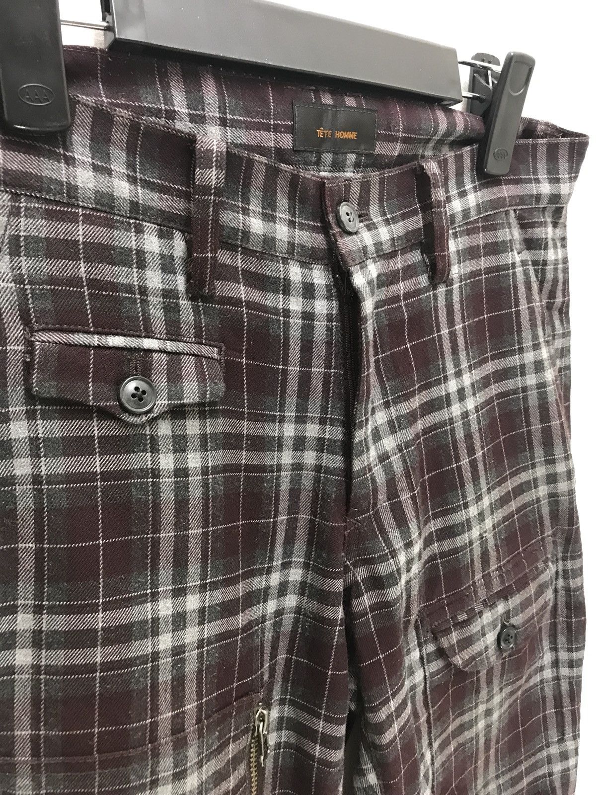 Tete Homme Tete Homme Tartan Pant Rayon Blend Bondage Button Slim Size US 30 / EU 46 - 6 Thumbnail